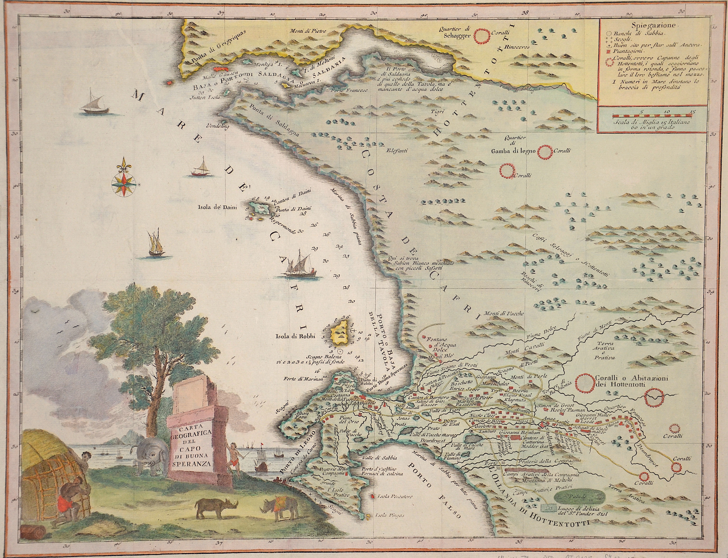 Albrizzi Giovanni Battista Carta geographica del Capo di Buona Speranza