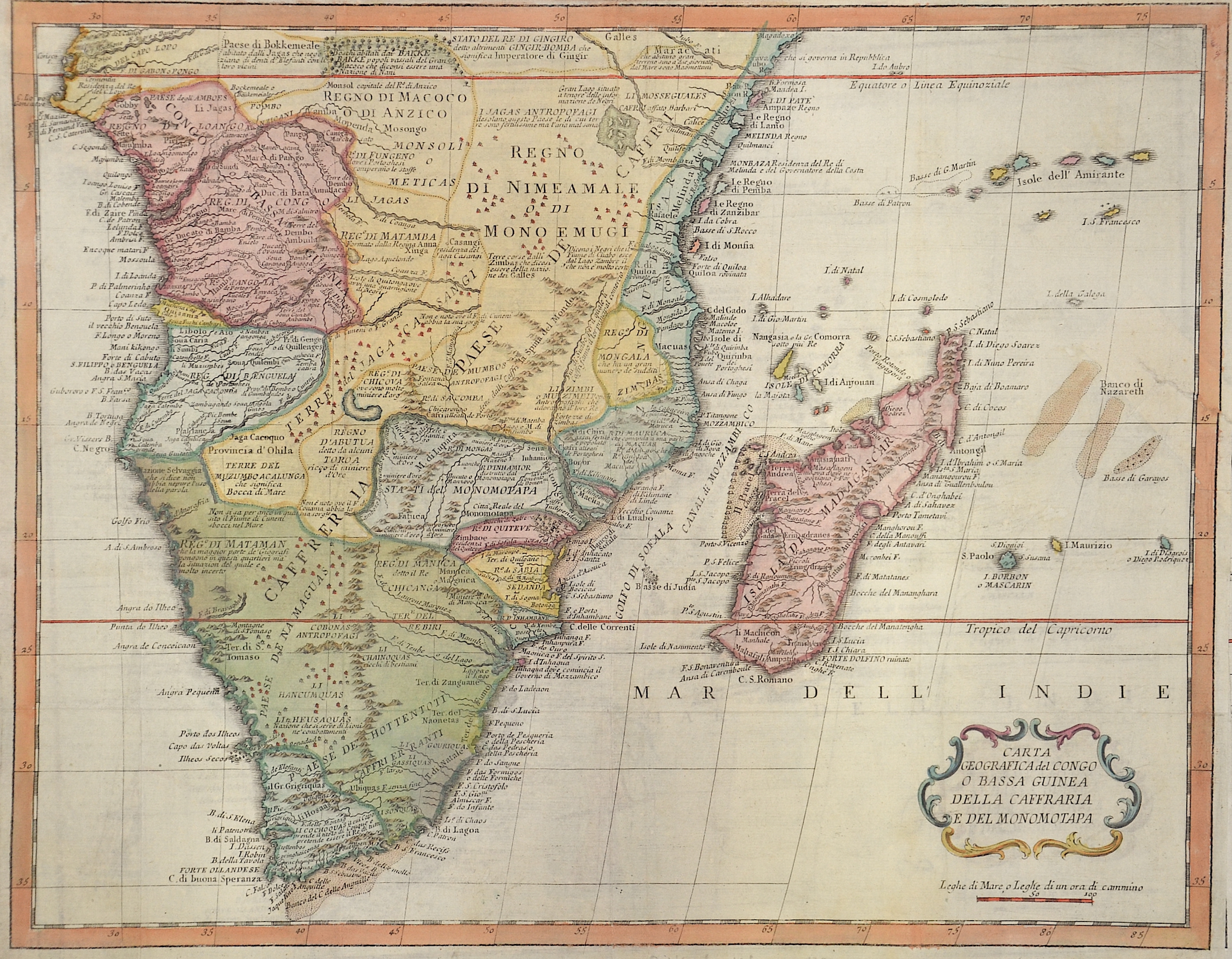 Albizzi Antonio Carta geographica dell Congo o bassa Guinea della Caffraria e dell Monomotapa