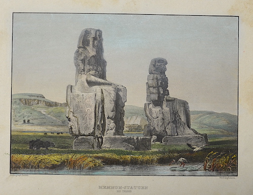 Kunstanstalt Hildburghausen  Memnon- Statuen bei Theben