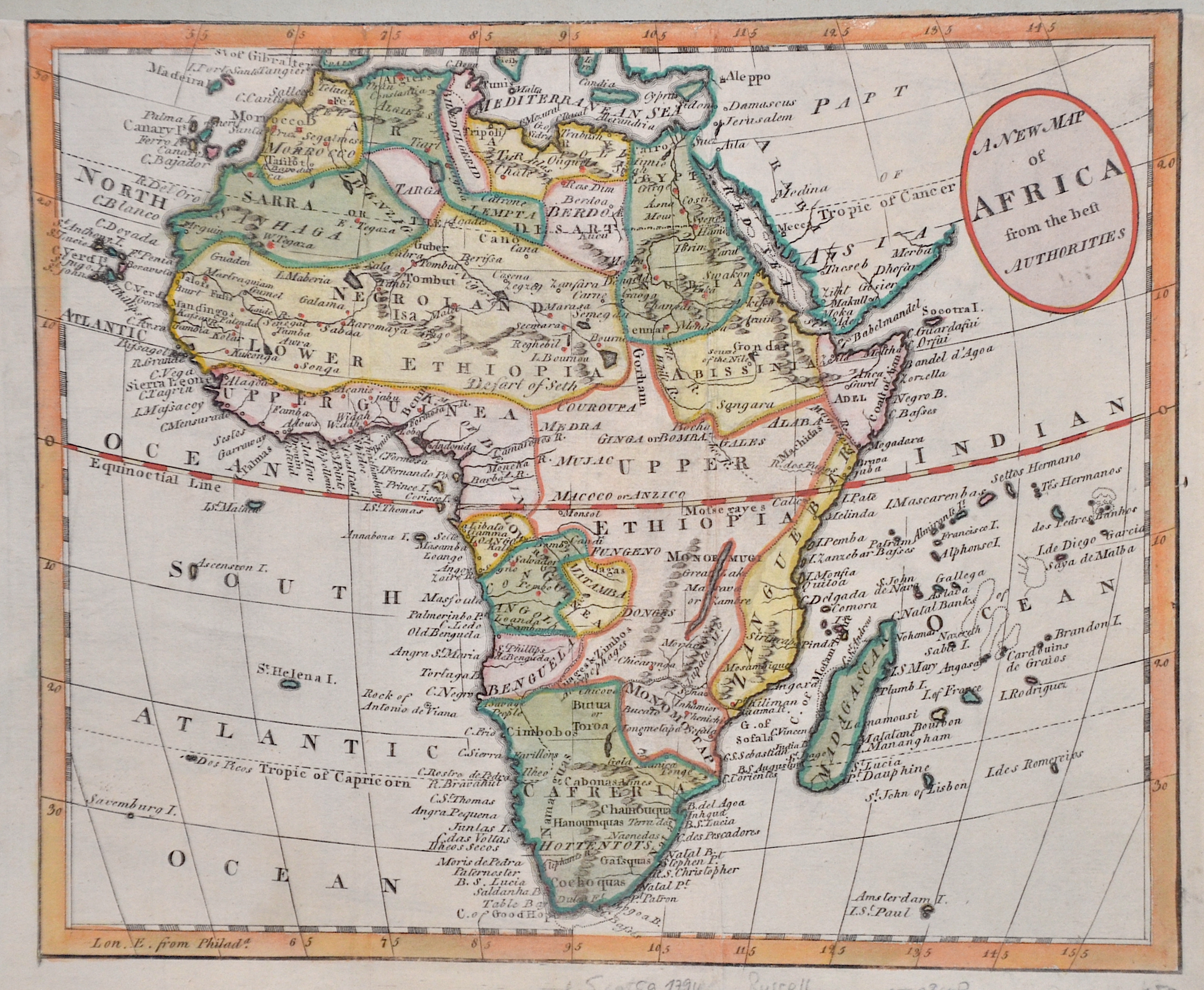 Russell  A new map of Africa from the best Authorities