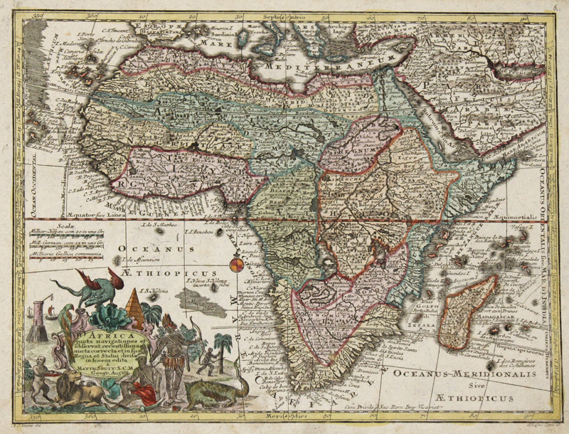 Lotter Tobias Conrad Africa juxta navigationes et observat recentissimas aucta correcta..