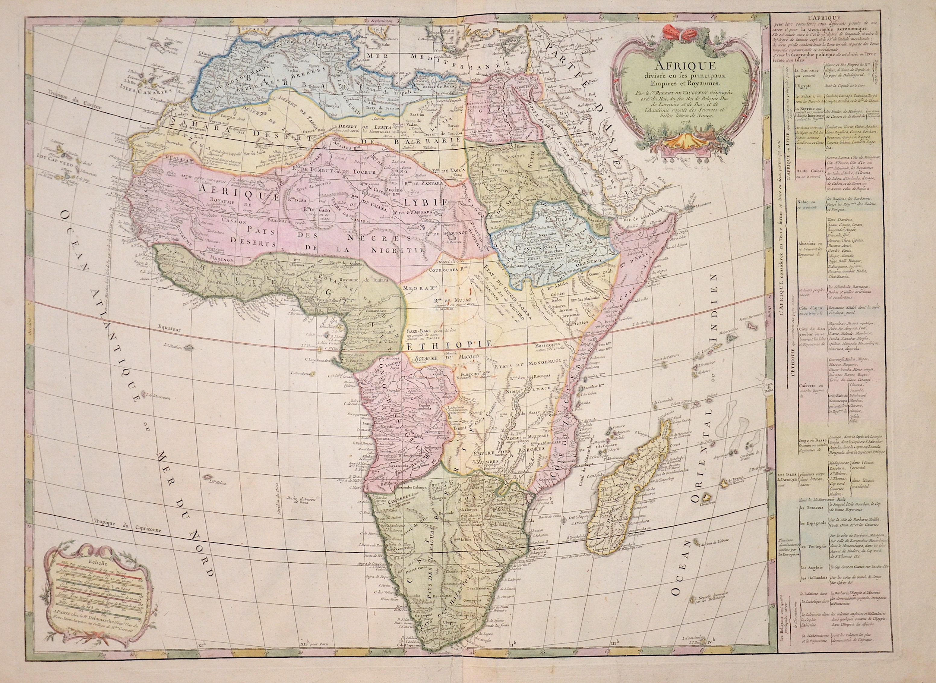 Vaugondy,de Robert Afrique divisee en ses principaux Empires et Royaumes.