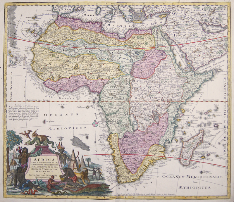 Seutter  Africa juxta navigationes et observationes recentissimas aucta correcta et in sua regna et status divisa,..