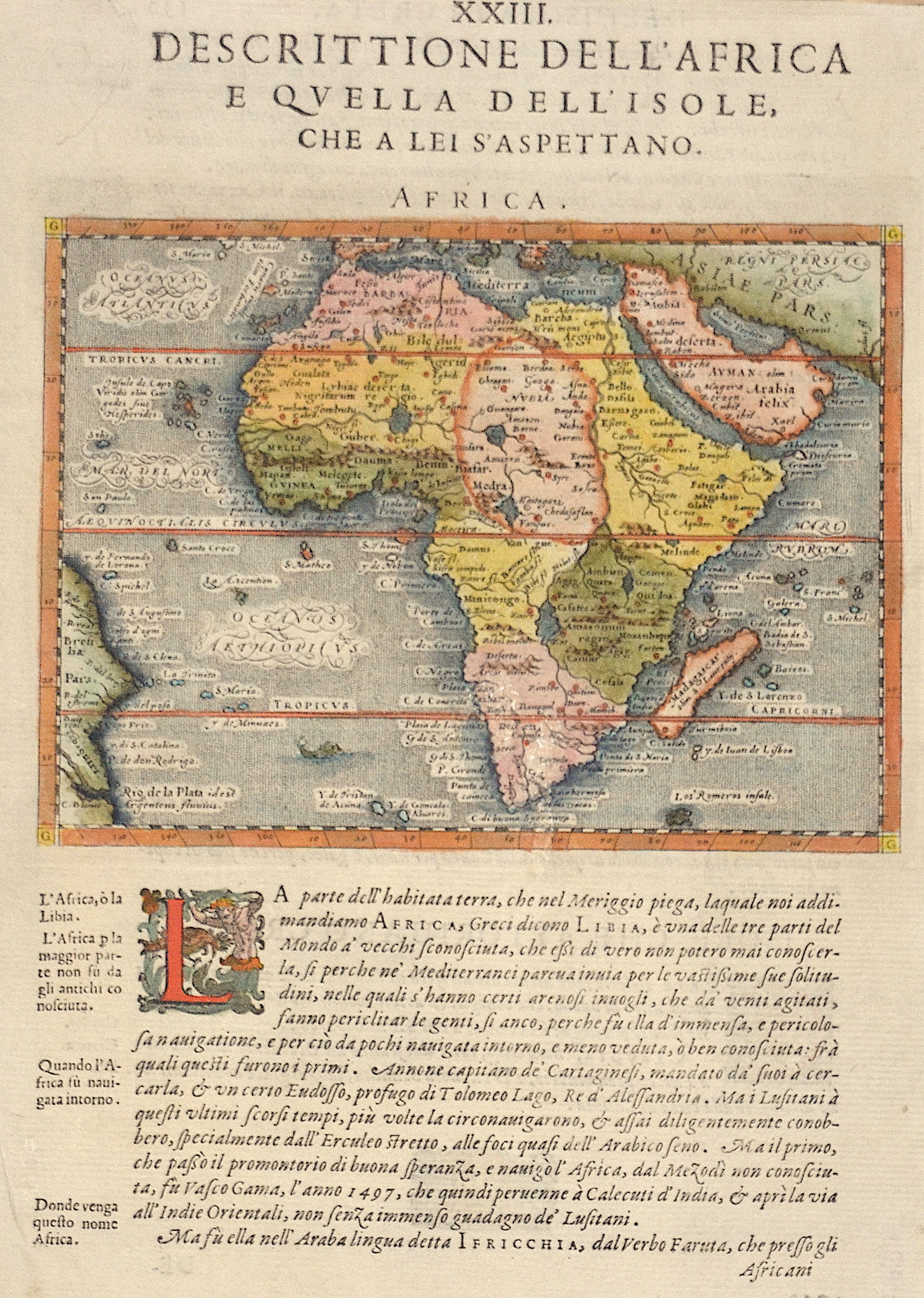 Porro Girolamo XXIII. Descrittione dell' Africa e Quella dell' Isole, che a lei S'Aspettano. / Africa.