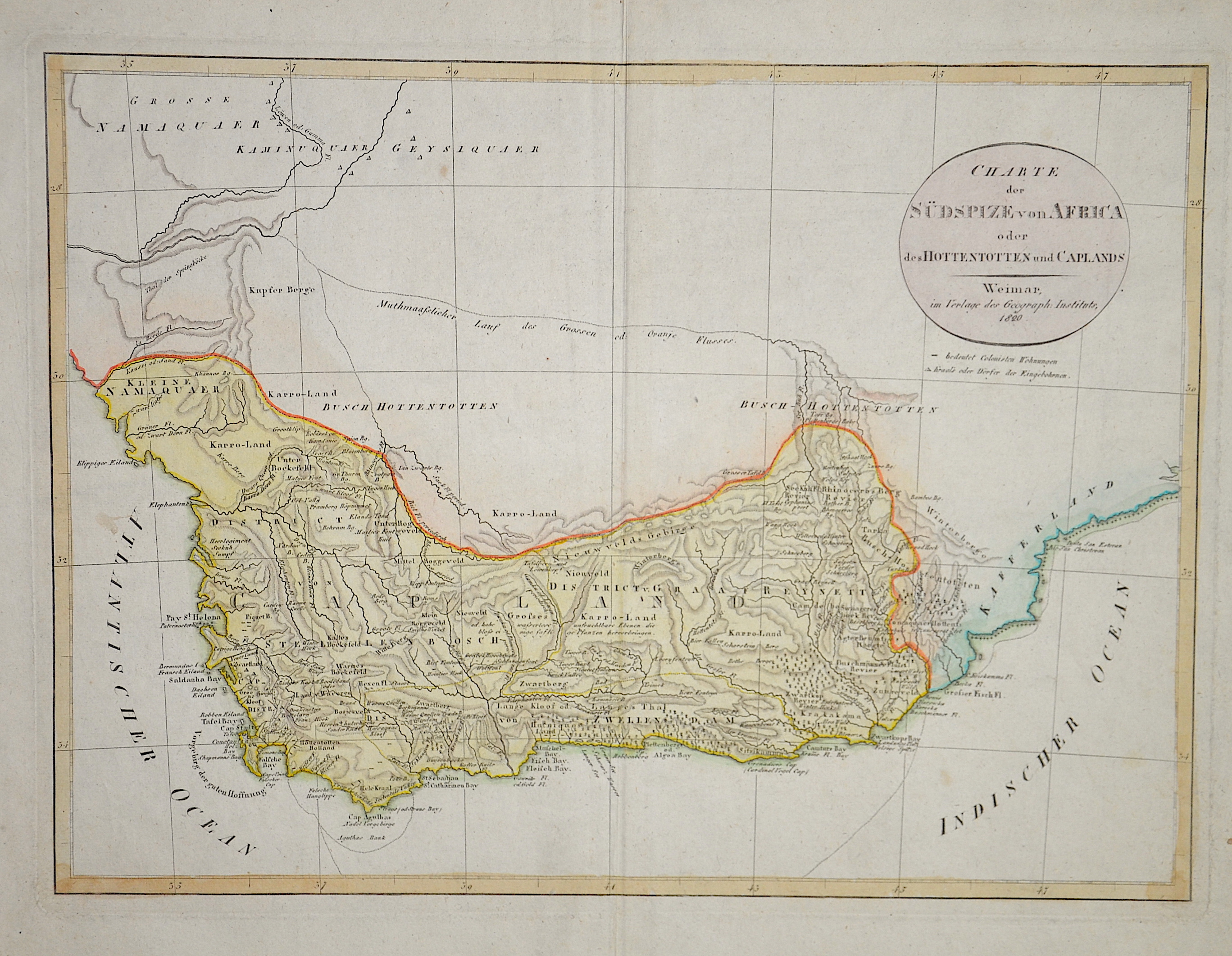 Güssefeld F.I. Charte der Südspize von Africa oder des Hottentotten und Caplands