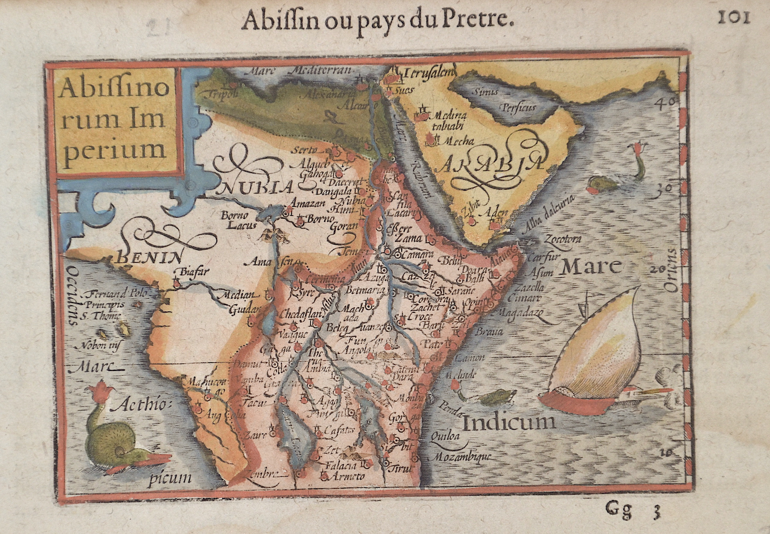 Bertius  Abissinorum Imperium / Abissin ou pays du Pretre.
