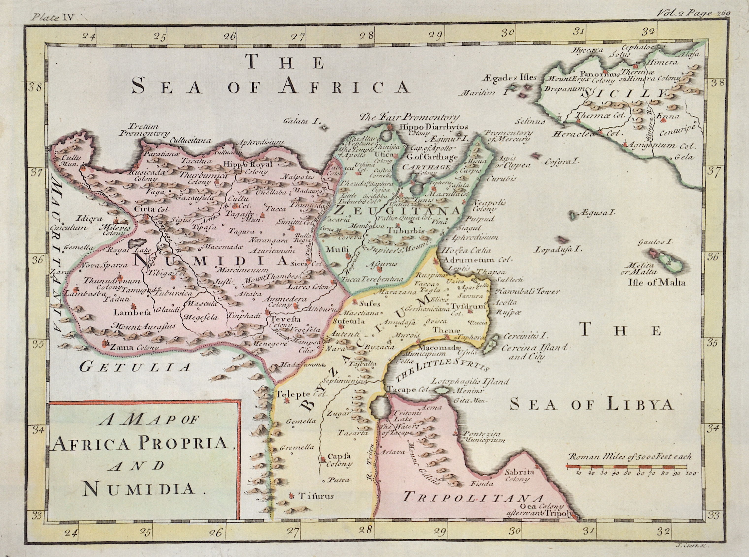 Clark J. A Map of Africa Propria, and Numidia.