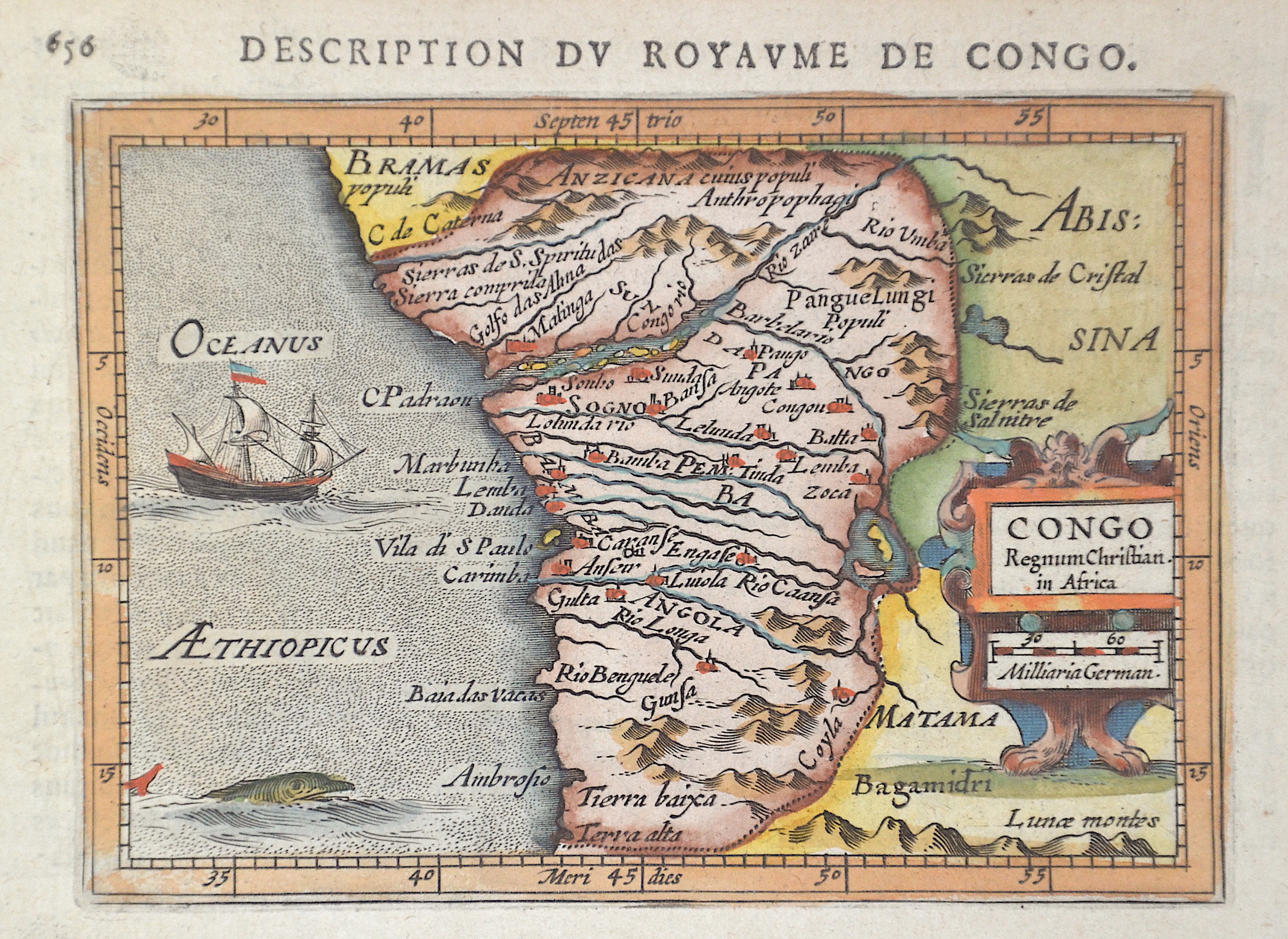 Bertius  Description du royaume de Congo. / Congo Regnum Christian in Africa.