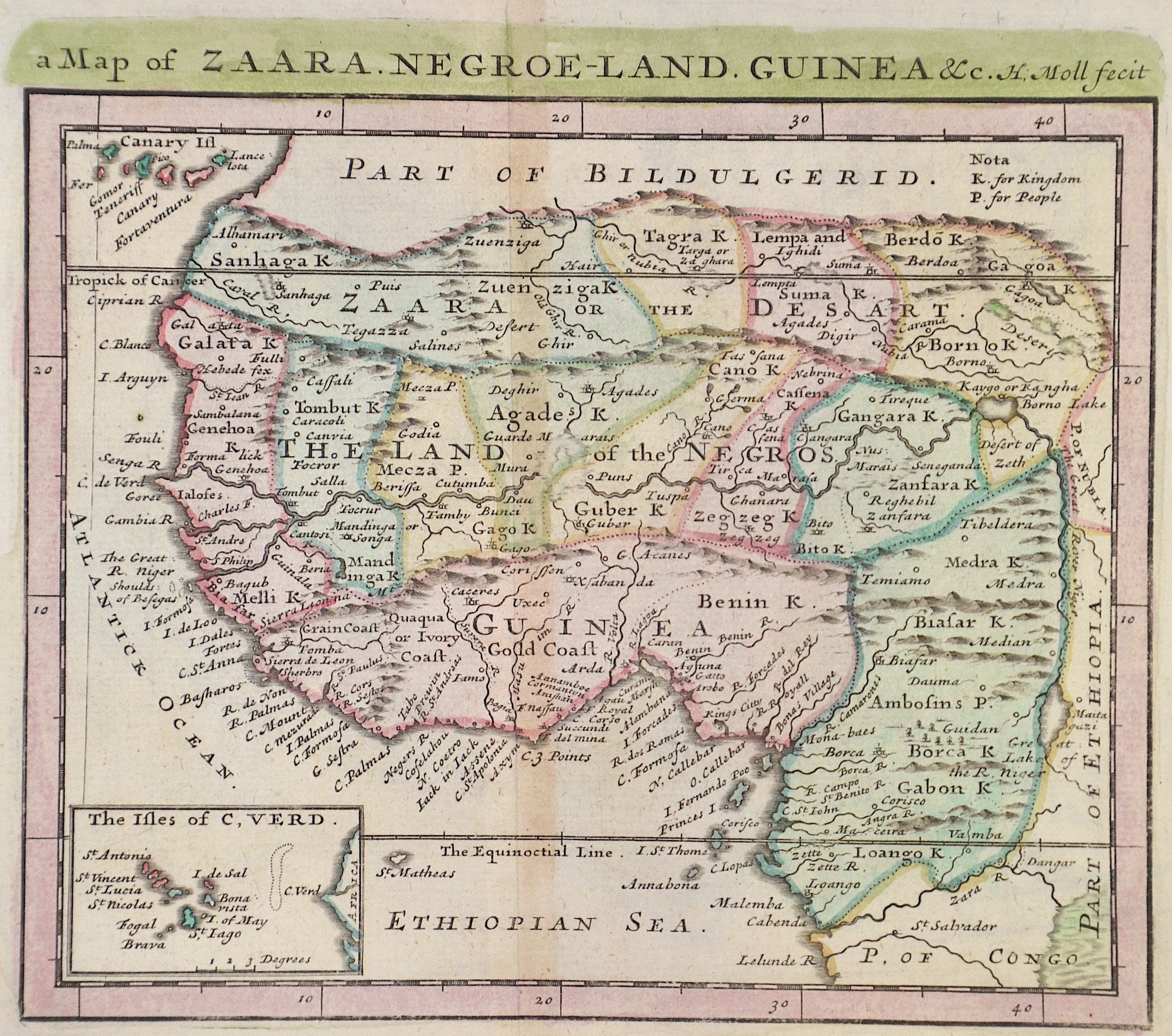 Moll Hermann A Map of Zaara. Negroe-Land. Guinea