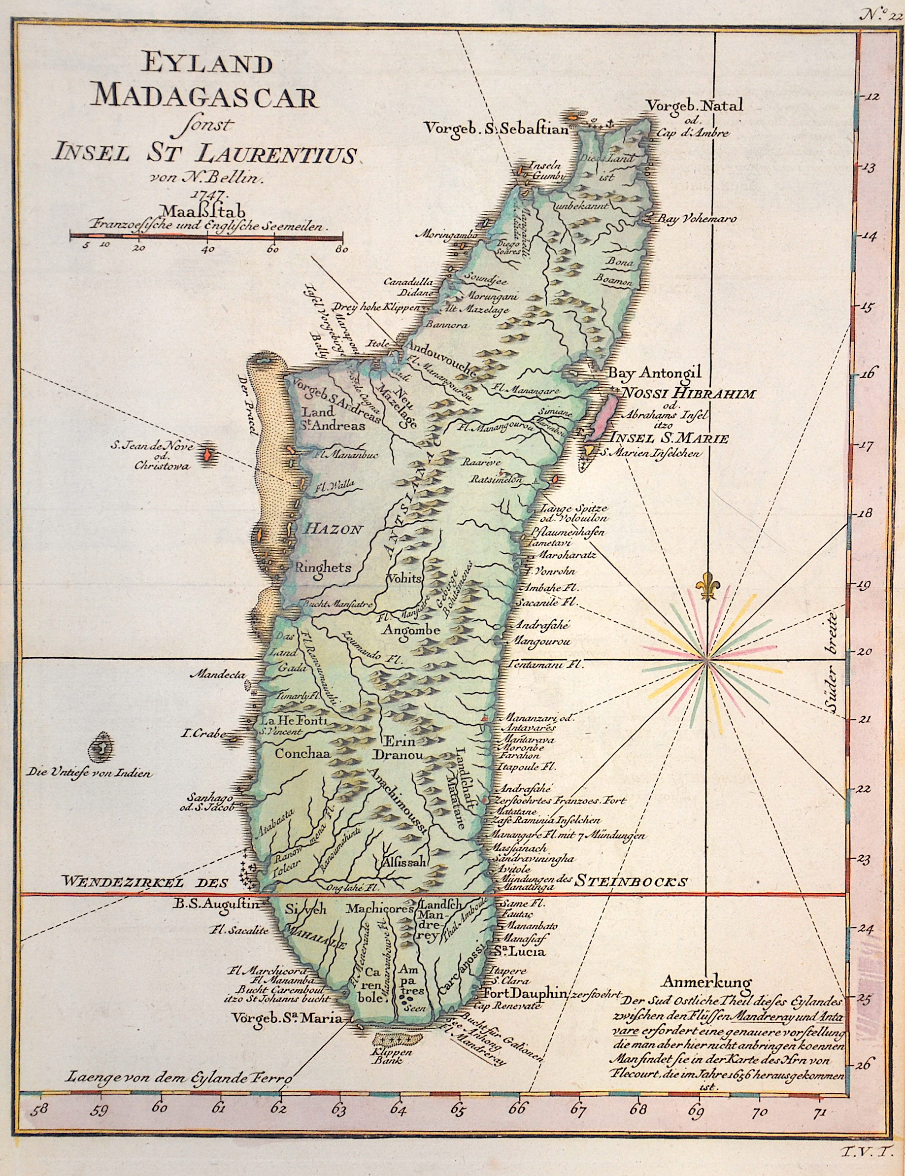 Bellin Jacques Nicolas Eyland Madagascar sonst Insel St Laurentius.