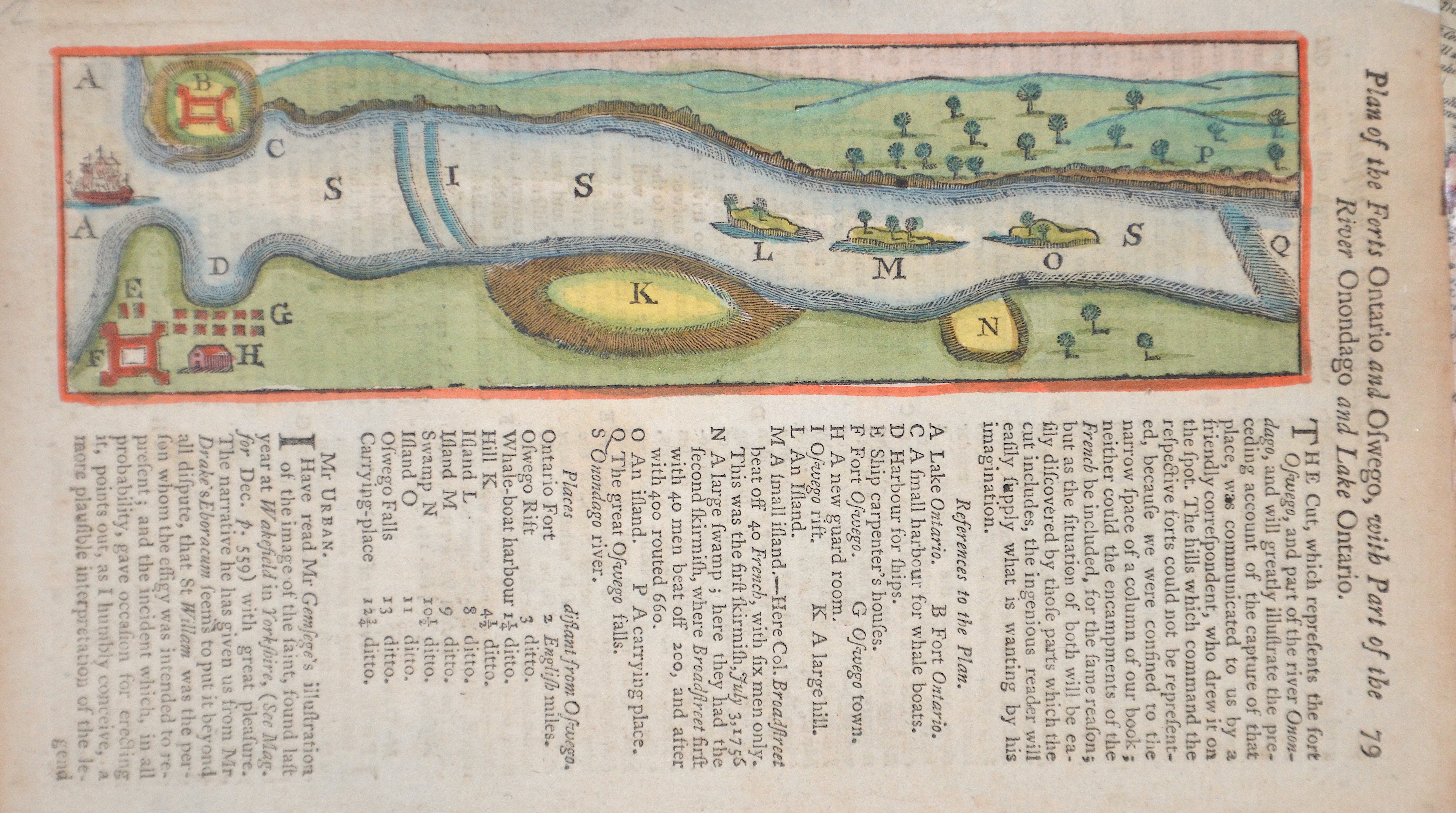 Anonymus  Plan of the forts Ontario and Ofwego, with part of the river Onondago and Lake Ontario