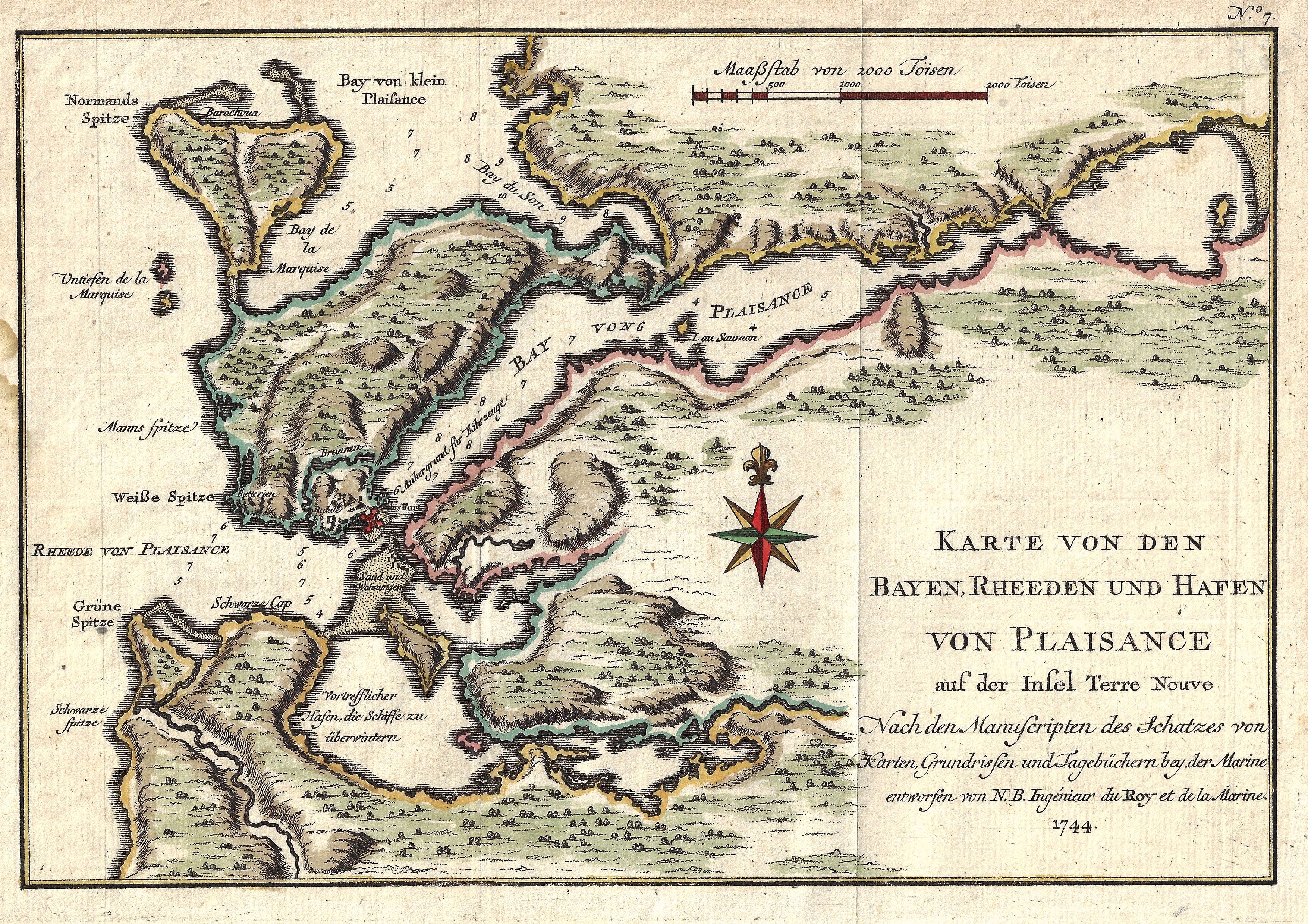 Bellin/Arkstee & Mercus Jacques Nicolas Karte von den Bayen, Rheeden und Hafen von Plaisance auf der Insel Terre Neuve