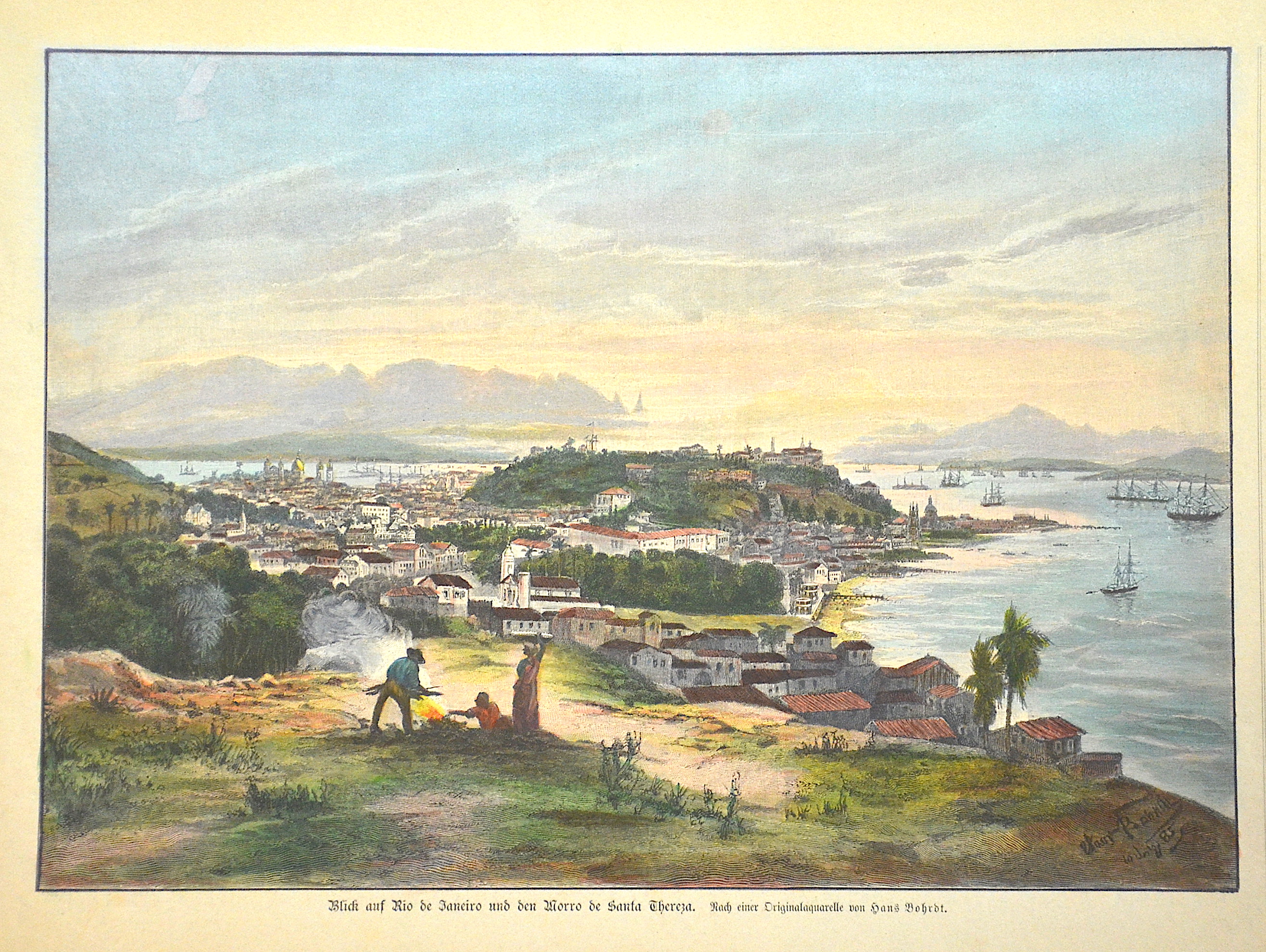 Bohrdt Hans Blick auf Rio de Janeiro und den Morro de Santa Thresa