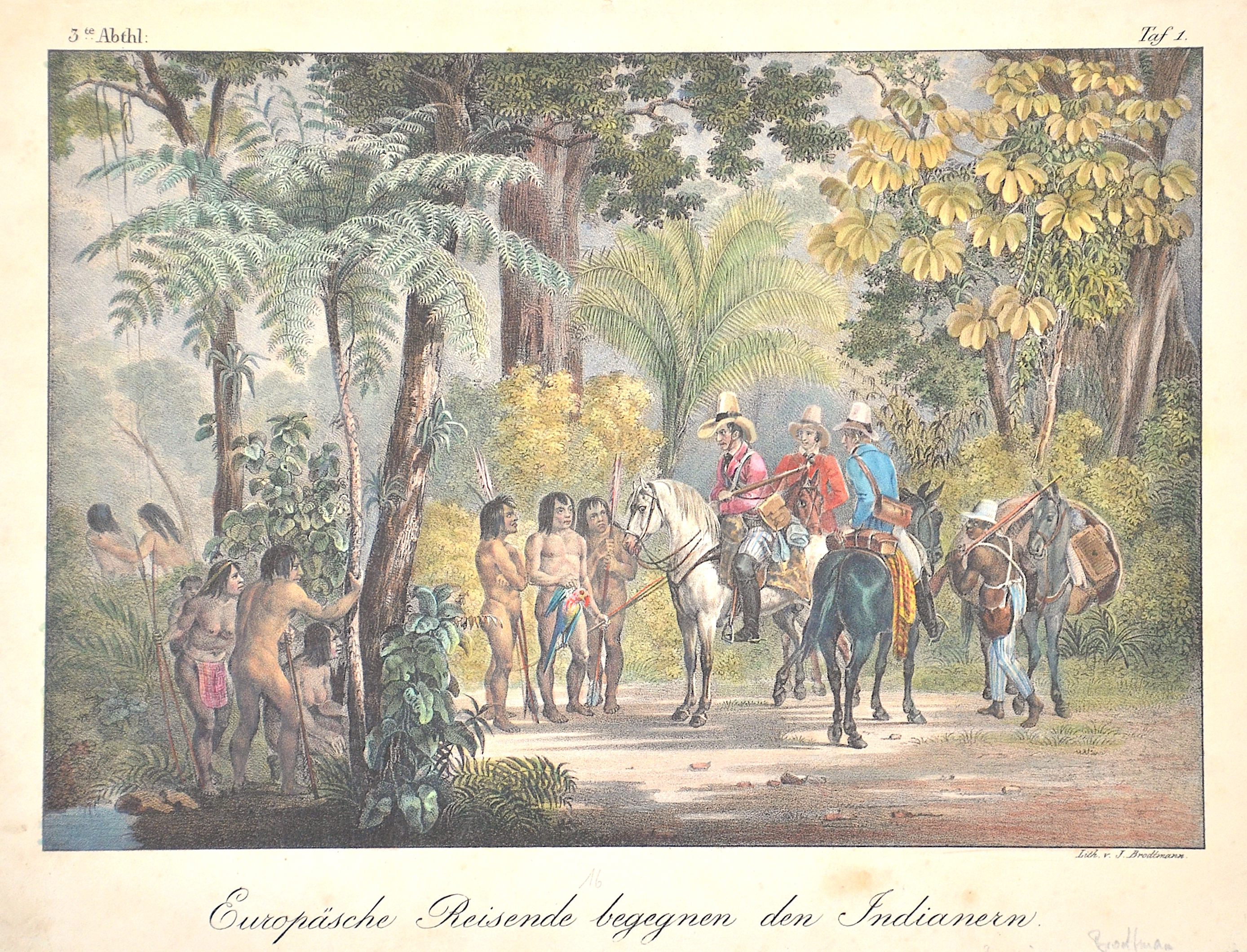 Brodtmann Karl Joseph Europäsche Reisende begegnen den Indianern