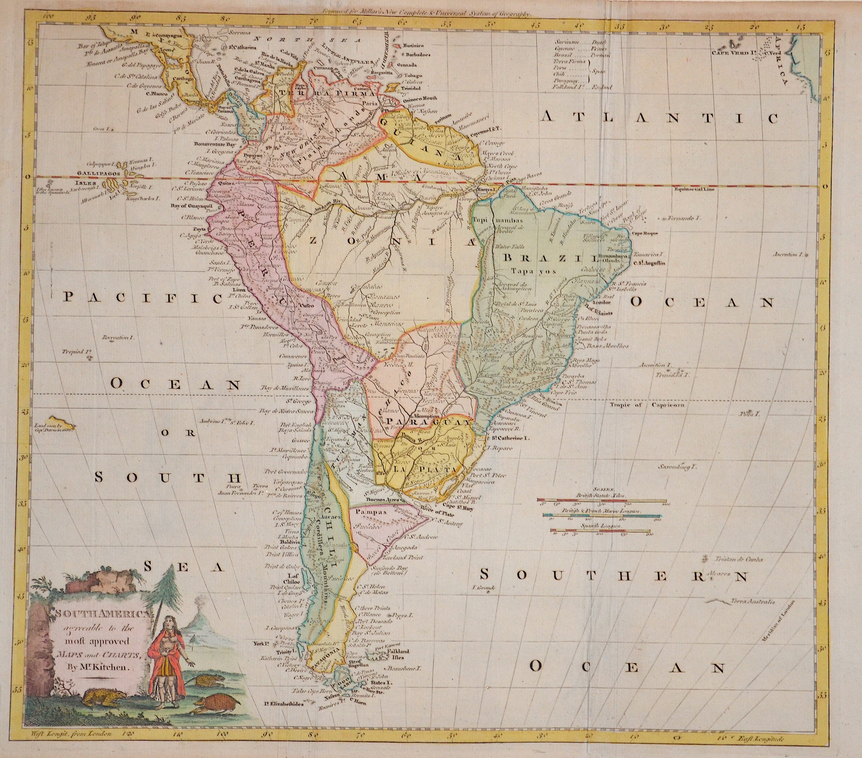 Kitchin (Kitchen)  South America agreeable to the most approved Maps and Charts