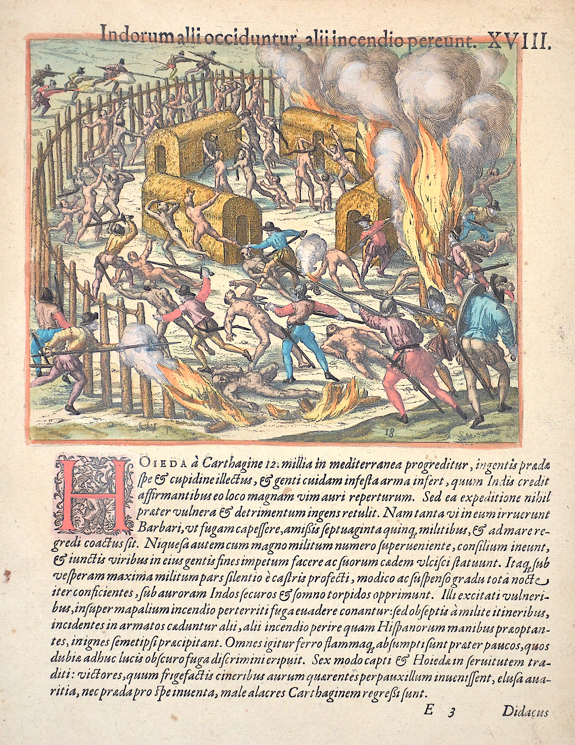 Bry, De - Benzoni Girolam Indorum alii occiduntur, alii incendio pereunt. XVIII.