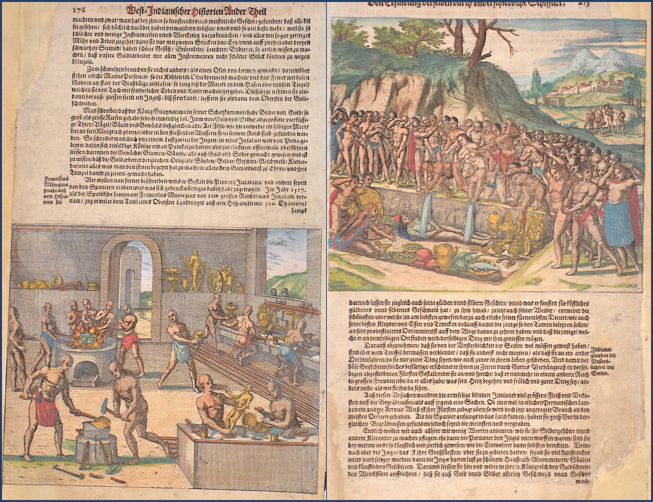 Bry, de - Merian Theodor D. - Matthäus Von Erfindung derselben durch underschiedliche Schiffart. Indianer glauben die Unsterblichkeit der Seelen.