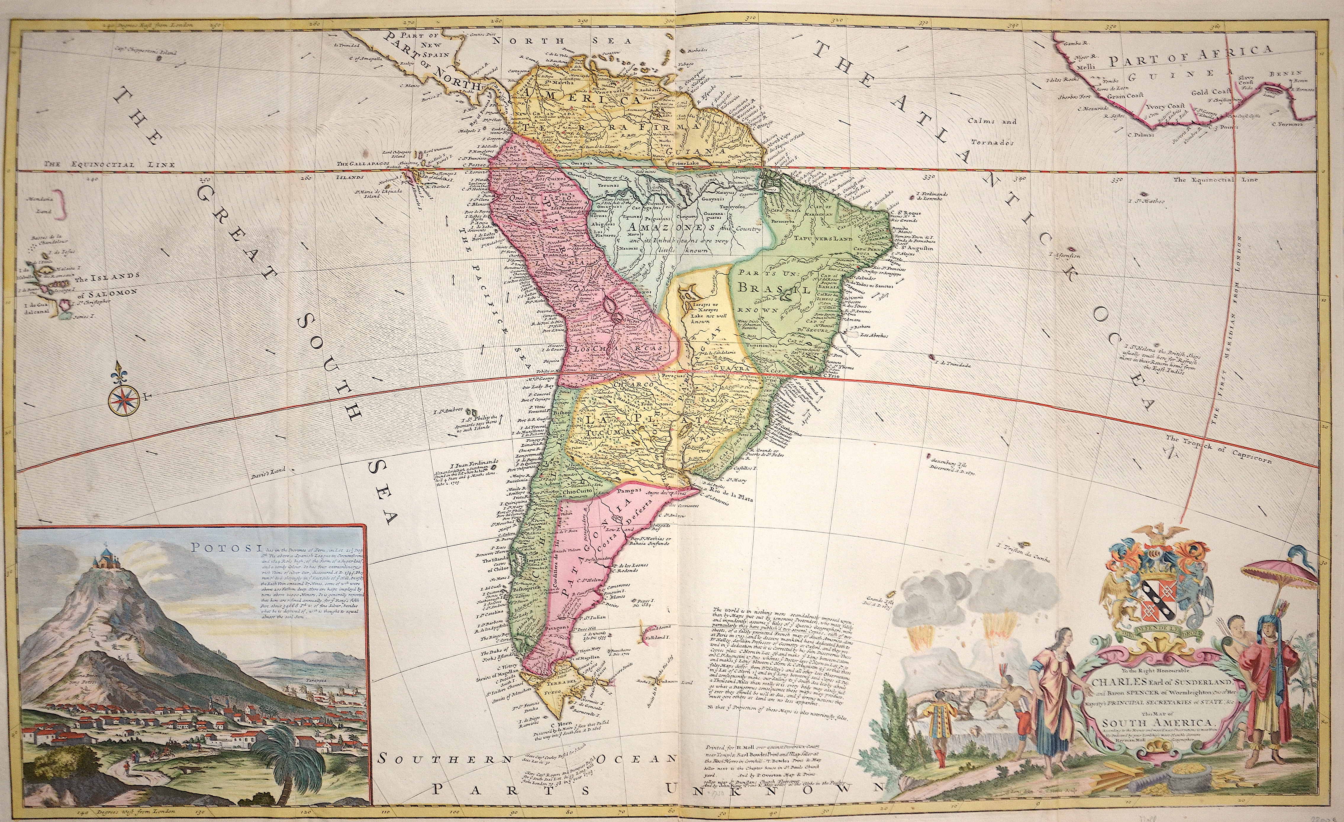 Moll Hermann Map of South America