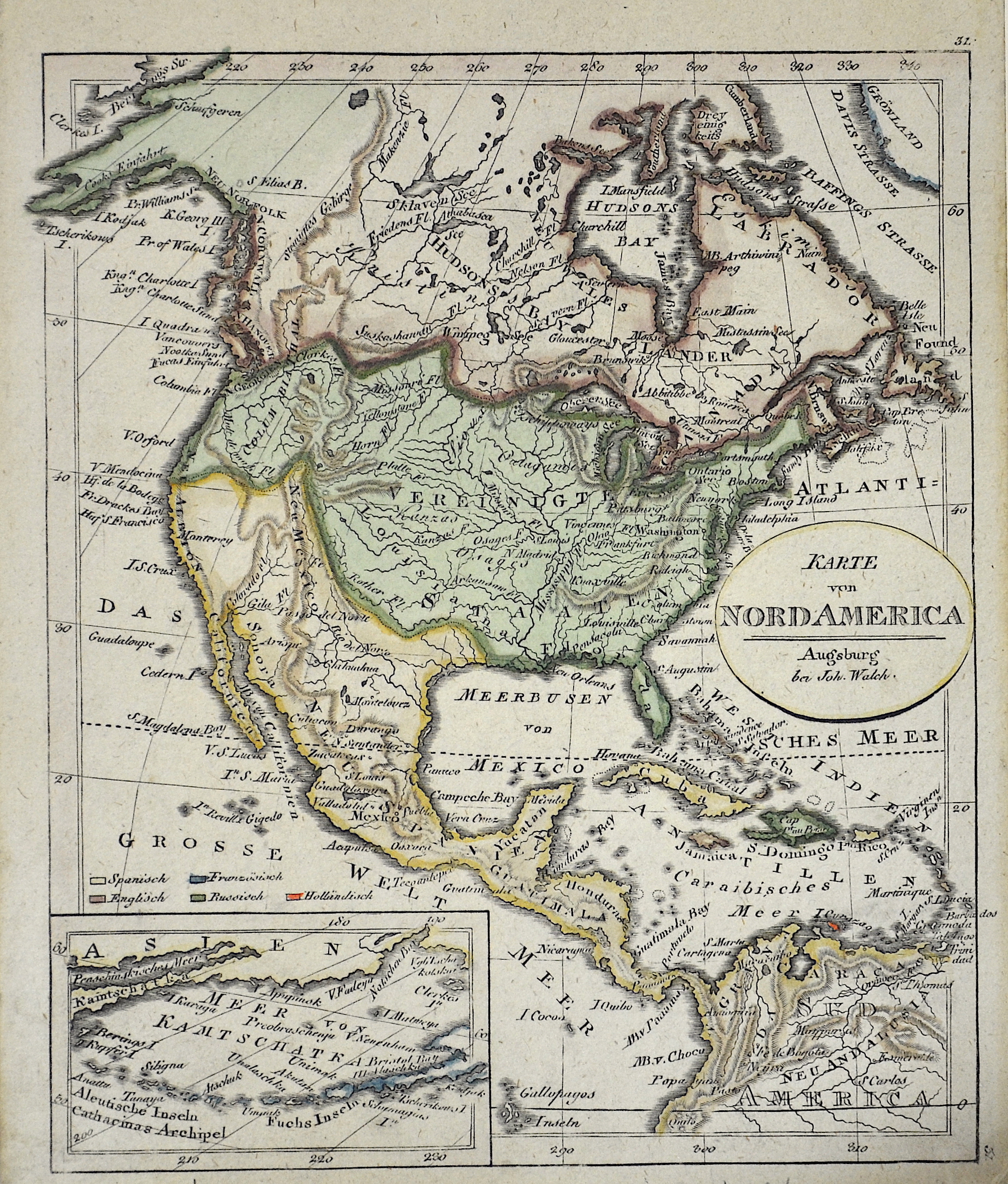 Walch  Karte von Nordamerica