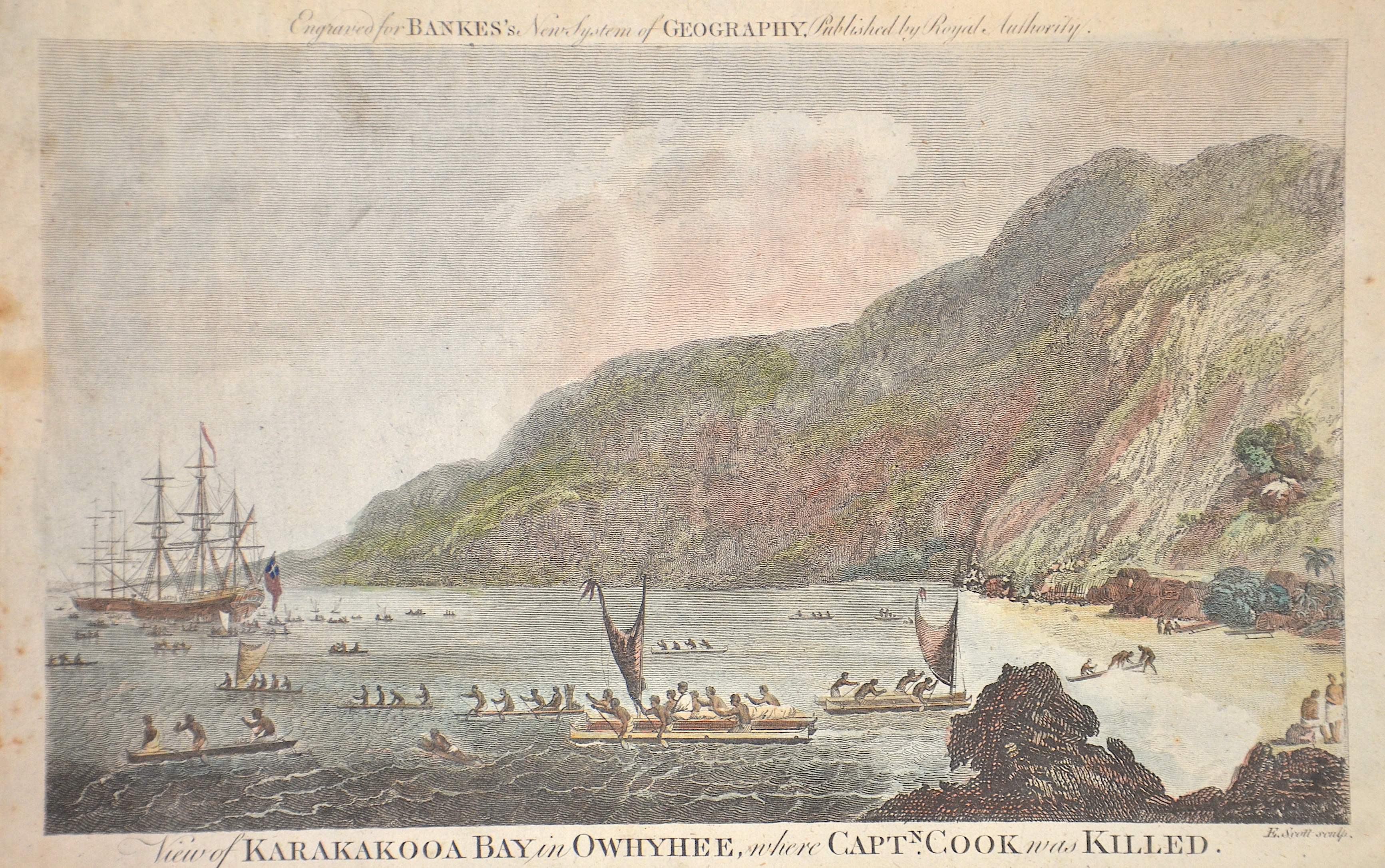 Scott  View of Karakakooa Bay in Owhyhee, where Captn. Cook was Killed.