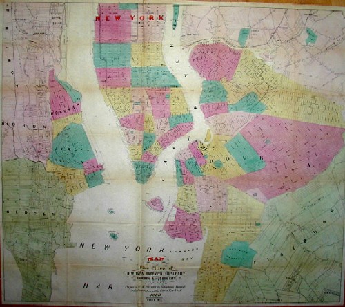 Dripps  Map of the five cities of New York, Brooklyn, Jersey City, Hoboken & Hudson City