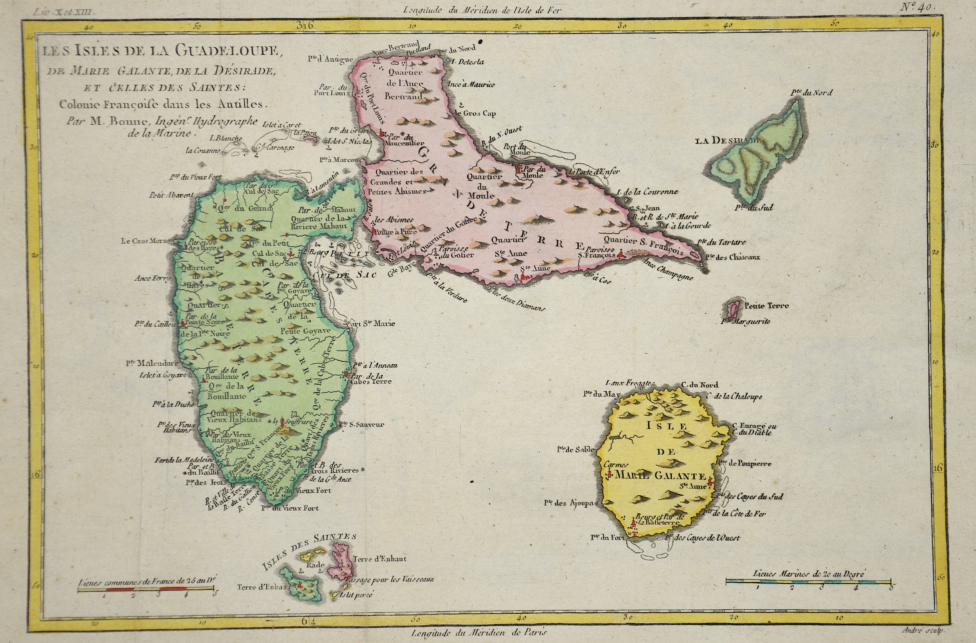 Fer, de Nicolas Les isles de la Guadeloupe, de Marie Galante, de la Desirade, et Celles des Saintes