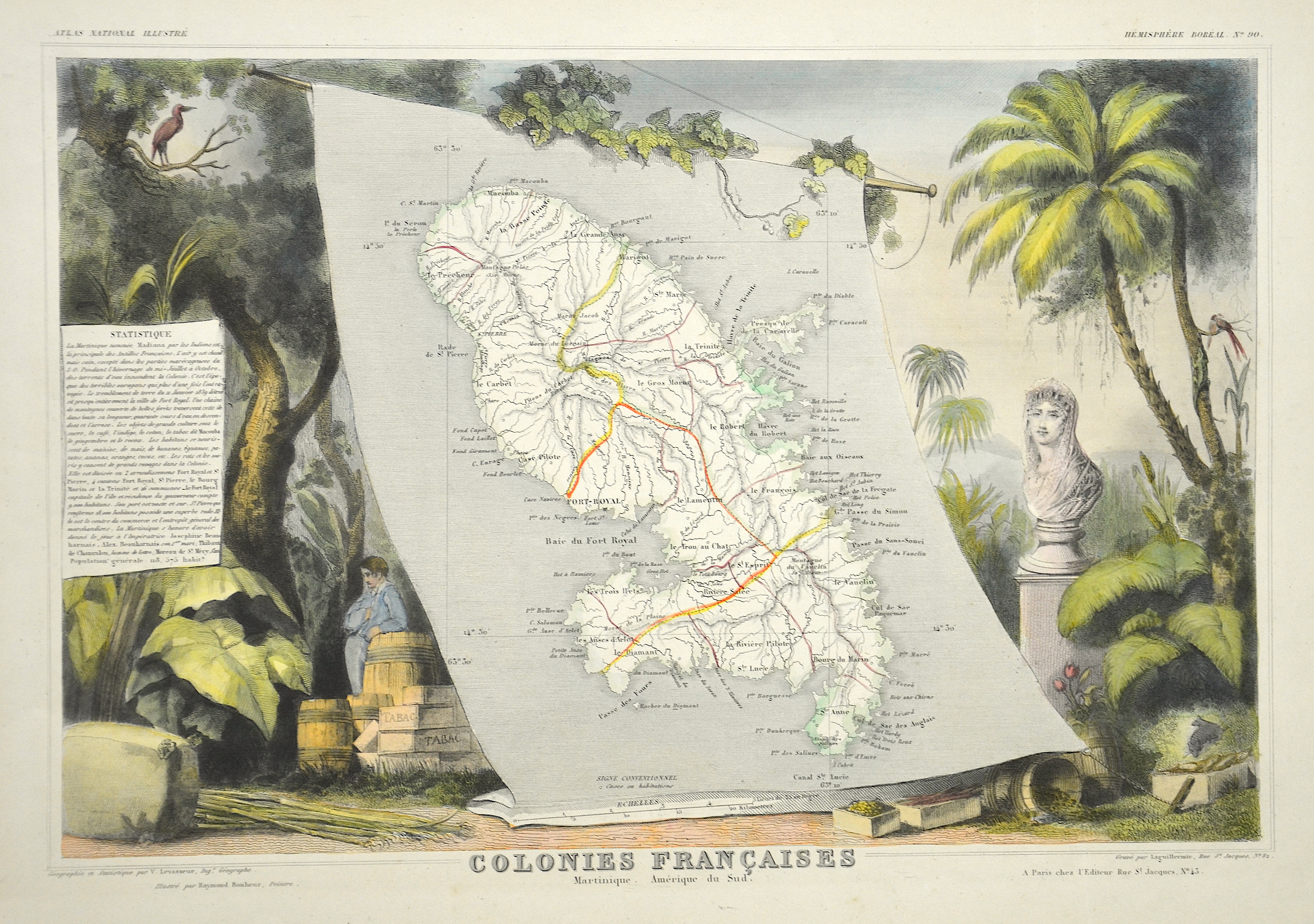 Lemercier / Levasseur  Colonie Francaises. Martinique. Amerique du sud.