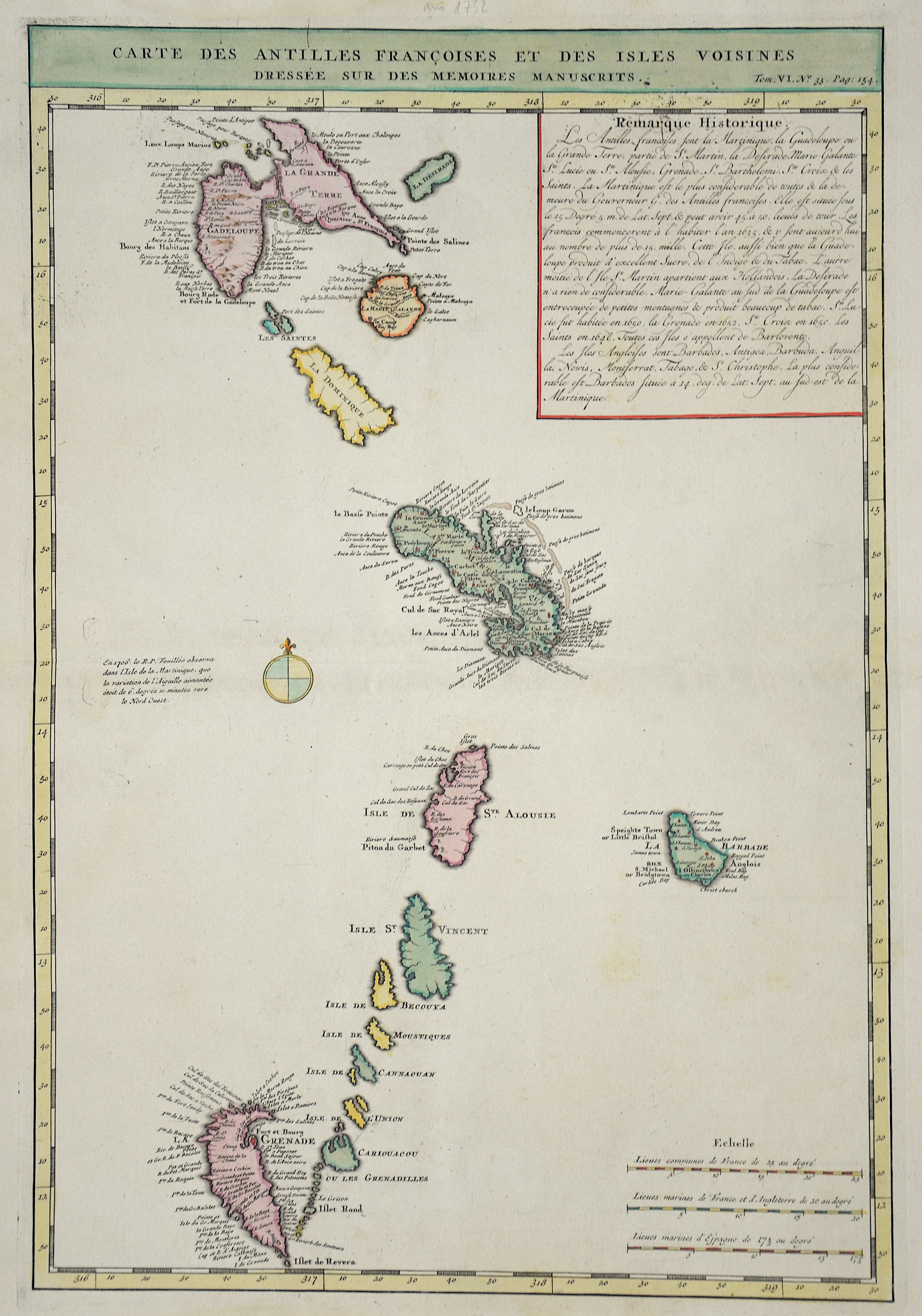 Chatelain  Carte des Antilles Francoises…