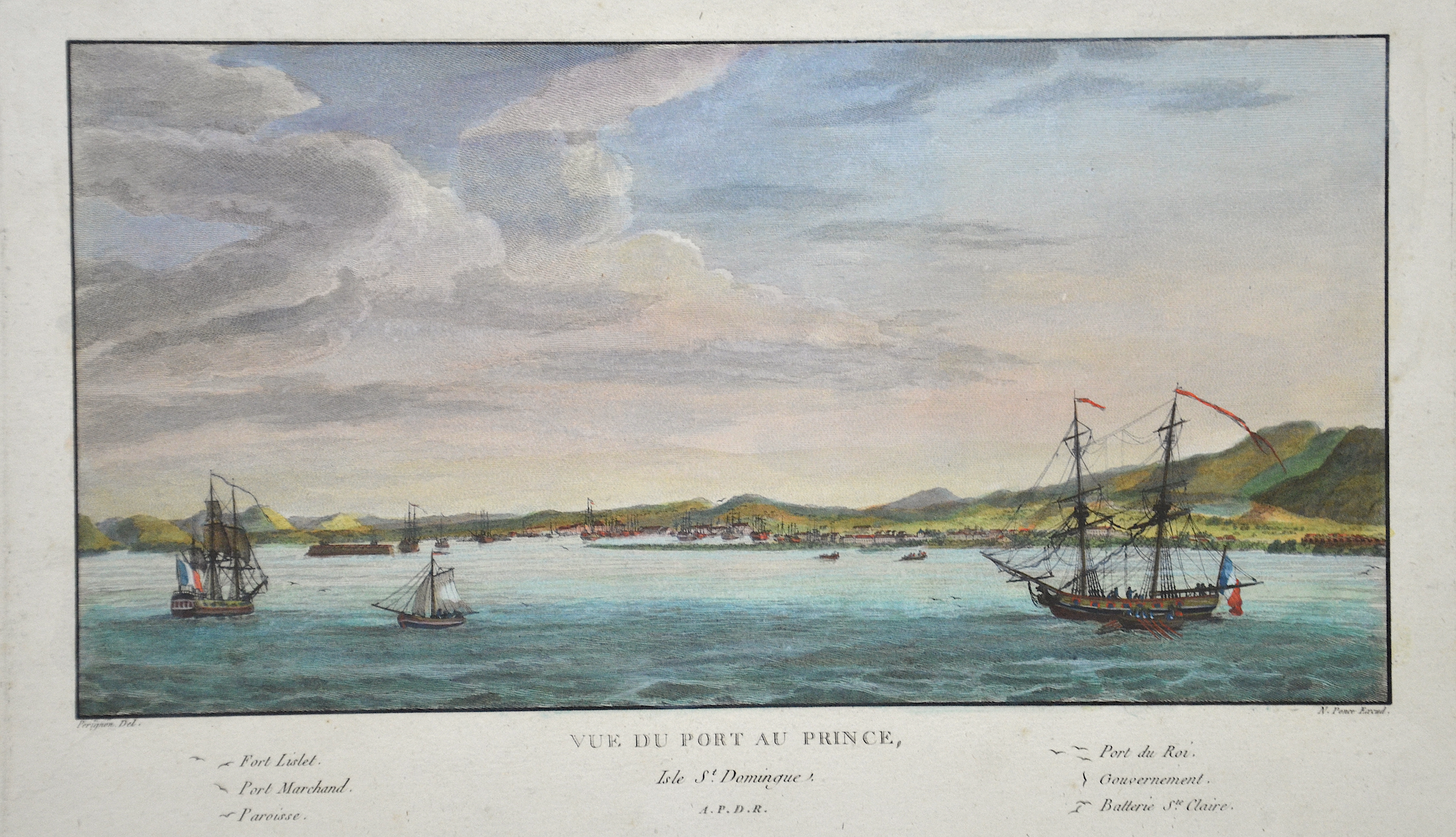 Ponce N. Vue du porte au Prince, Isle St. Domingue