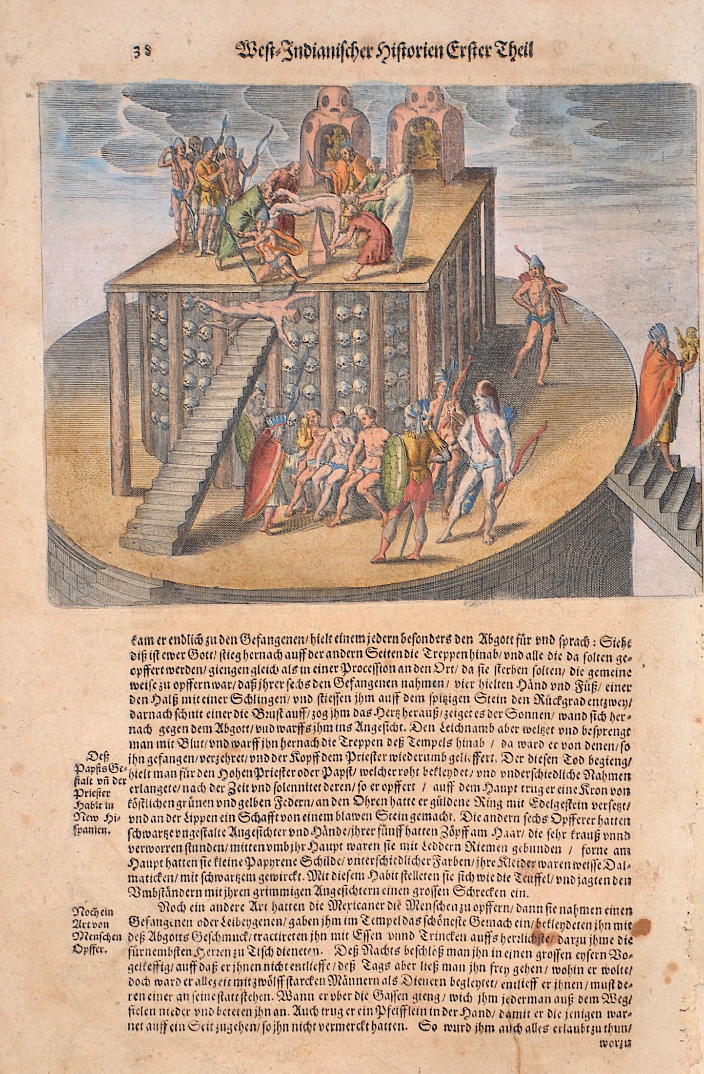 Bry, de - Merian West-Indianischer Historien Erster Theil 38 (Vom Menschenopfer der Indianer zu Mexico)