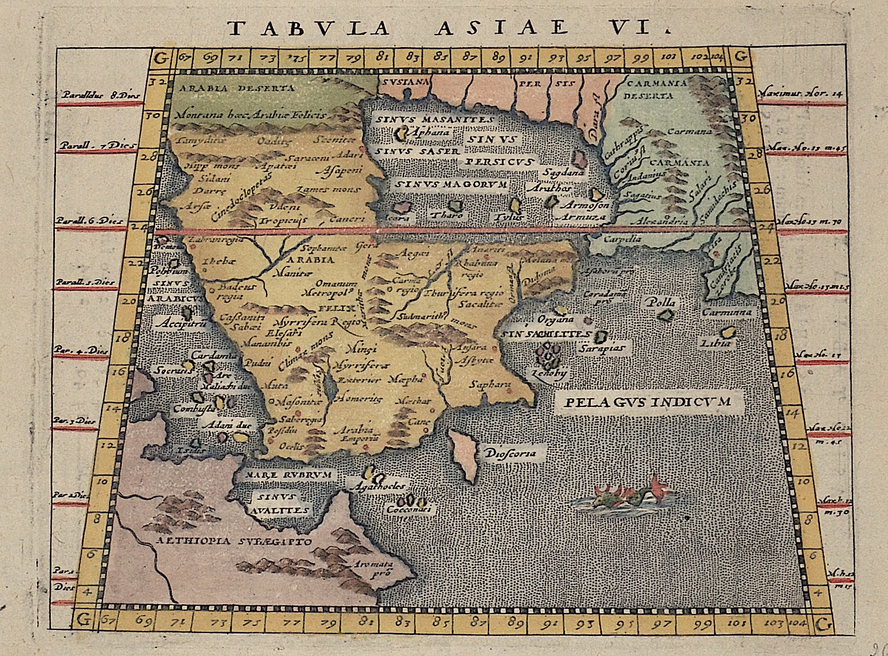 Ptolemy/Giovanni Magini  Tabula Asiae VI