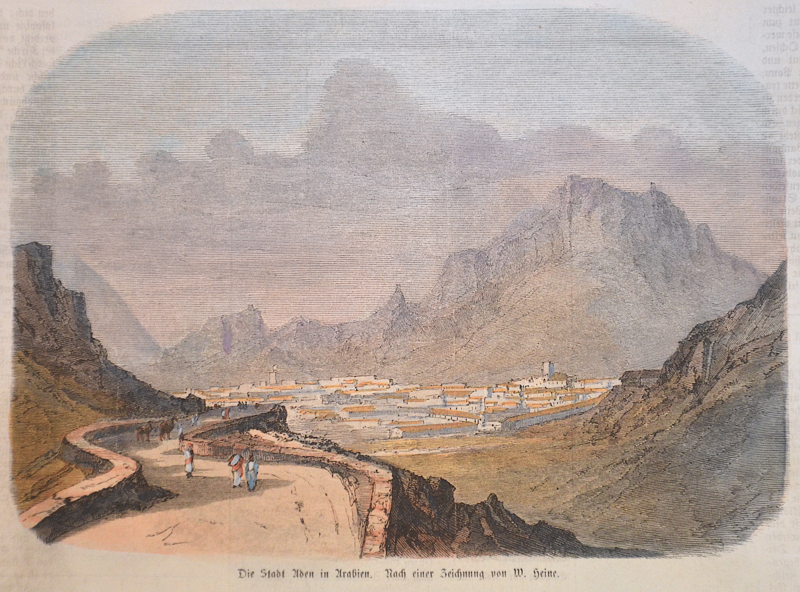 Heine W. Die Stadt Aden in Arabien. Nach einer Zeichnung von W. Heine.