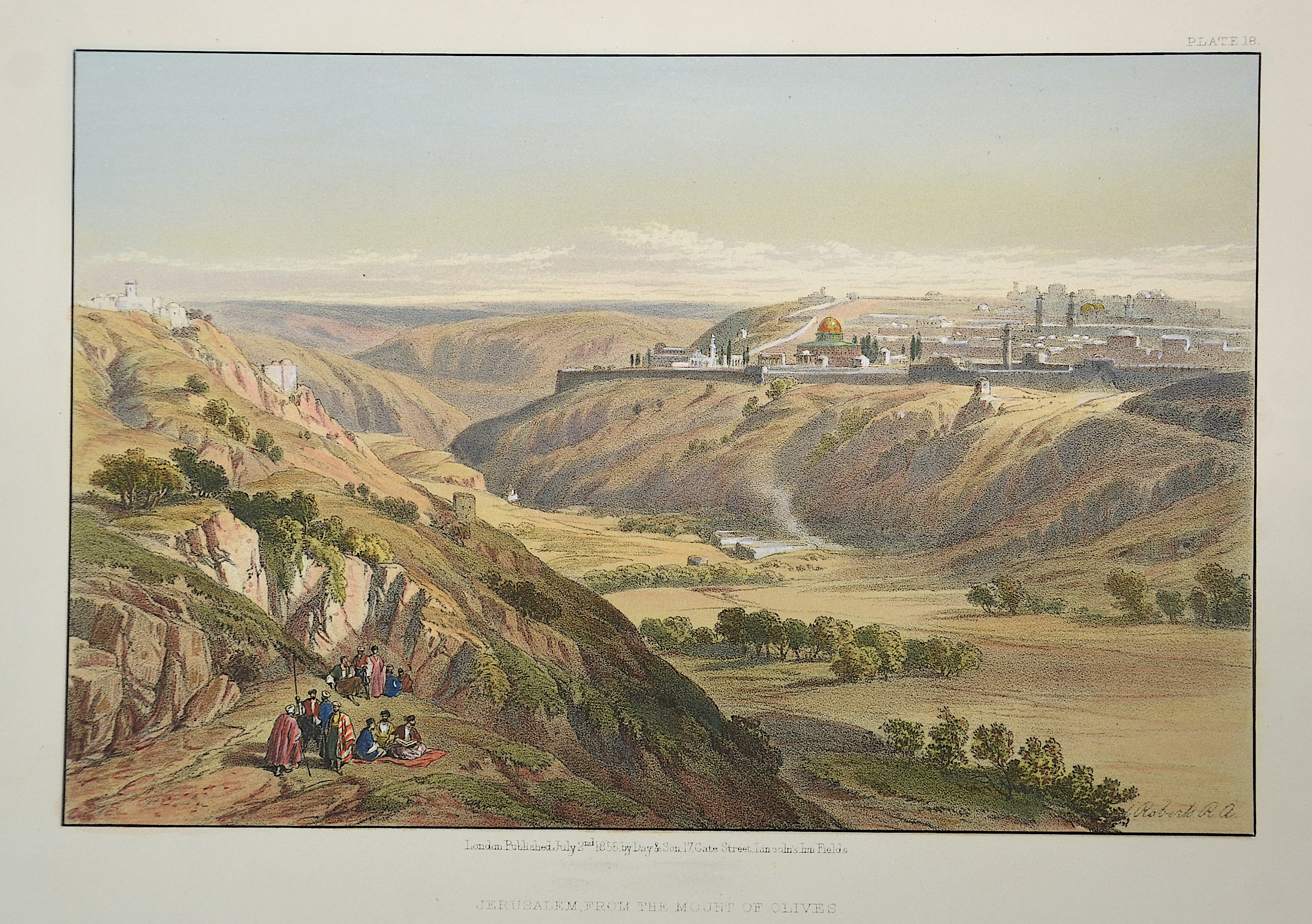 Roberts David Jerusalem, from the Mount of Olives. / Plate 18.