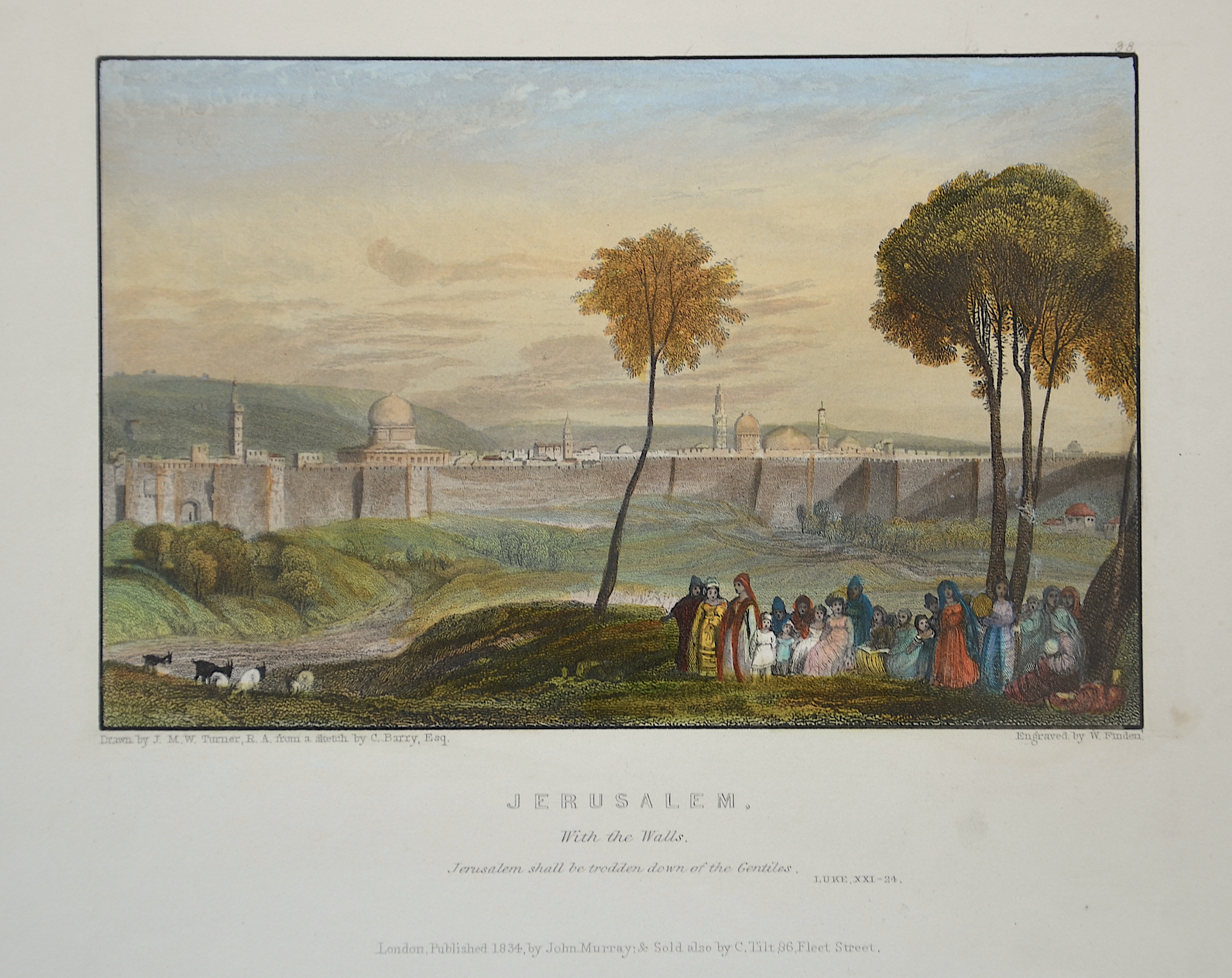 Finden W. Jerusalem, With the Walls. Jerusalem shall  be trodden down of the Gentiles. LUKE XXI-24