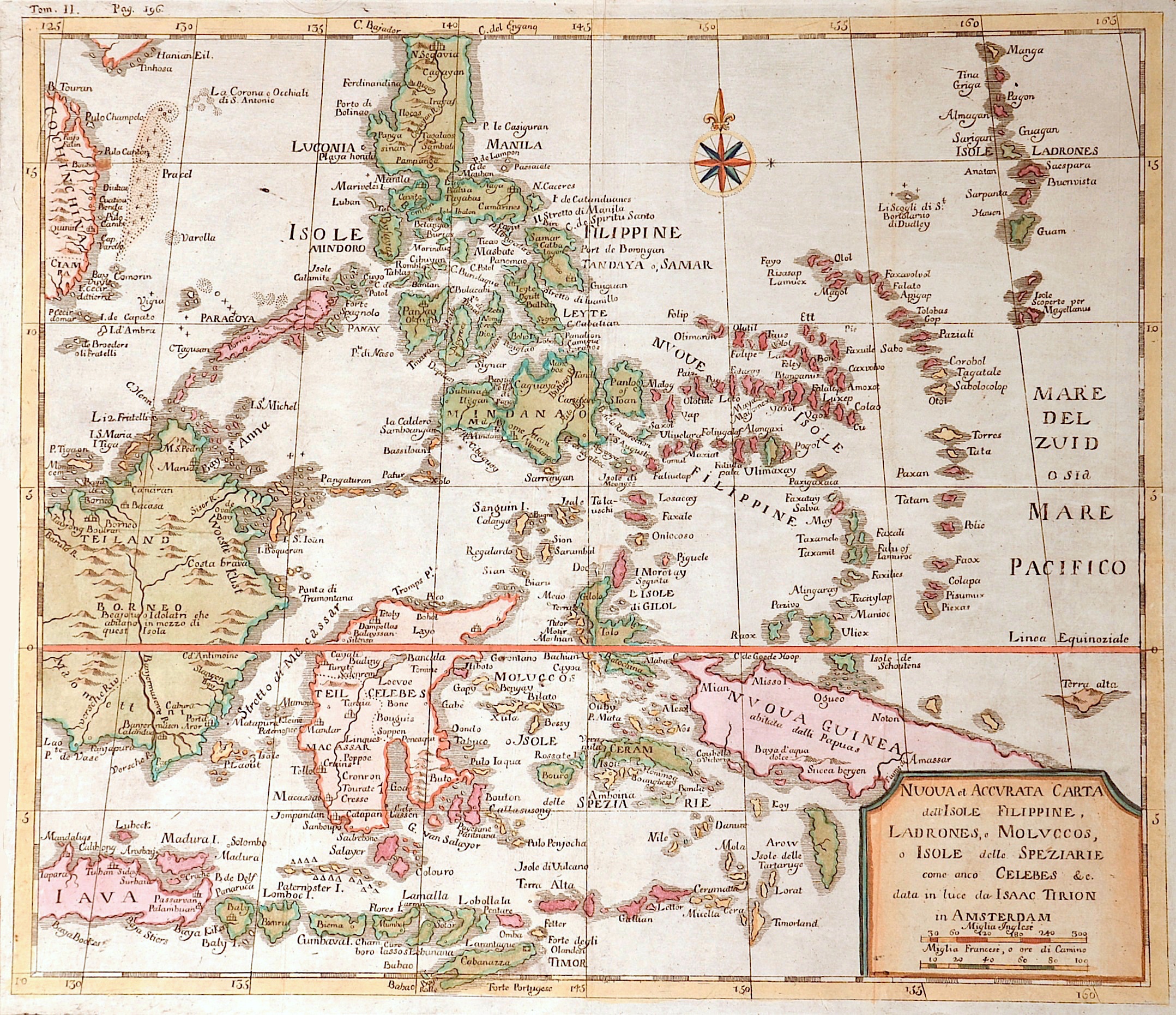 Tirion Isaak Nuova et accurata Carta dell‘ Isole Filippine, Ladrones e Moluccos…