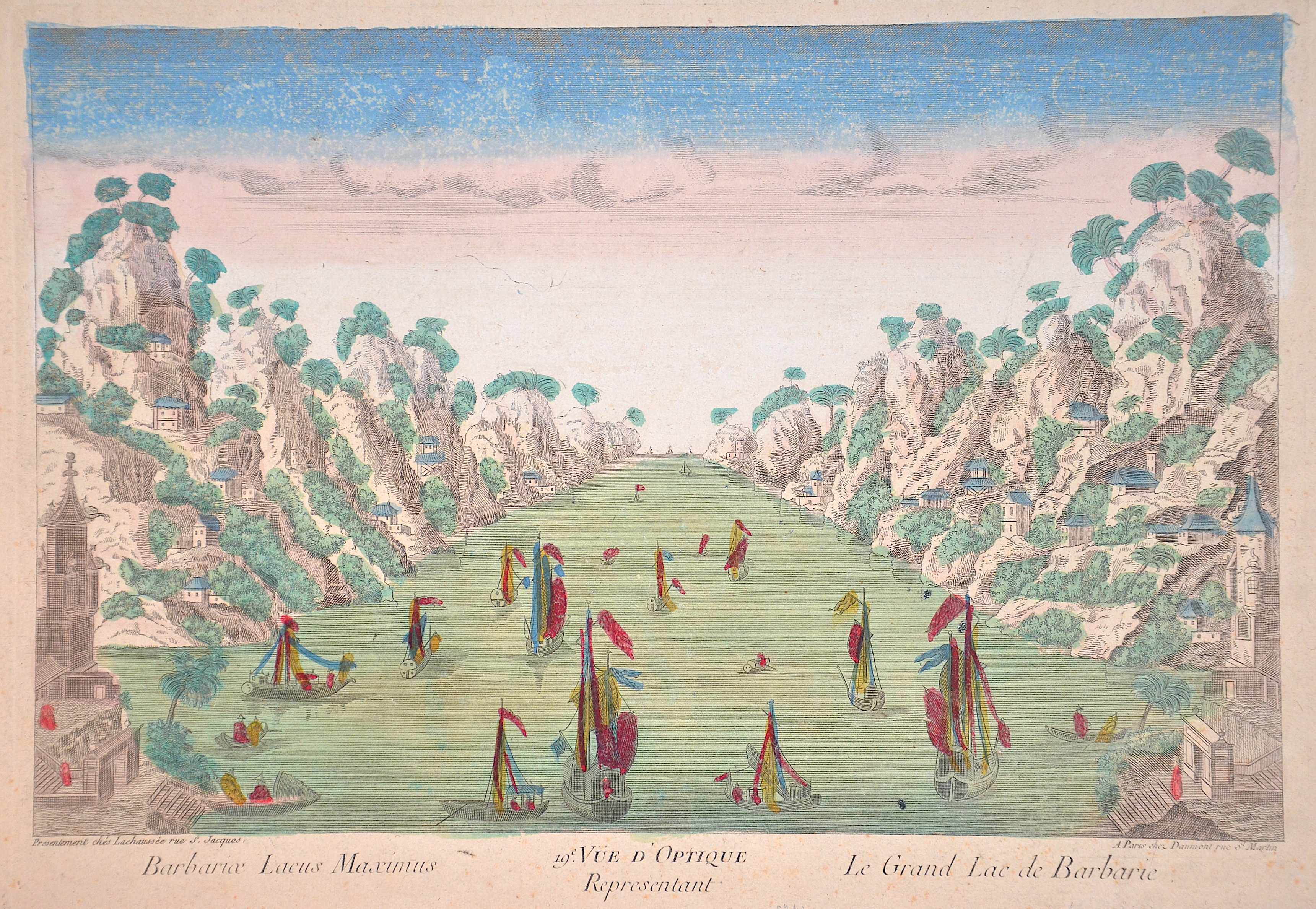 Daumont Jean-Francois Barbarie Lacus Maximus/ Vue d´Optique Representatnt/ Le Grand Lac de Barbarie