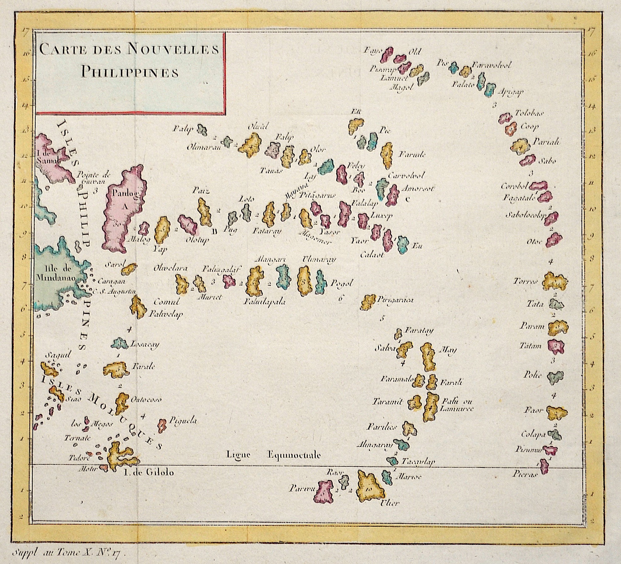Allg. Histoire und Reise  Karte von den Neuen Philippinen