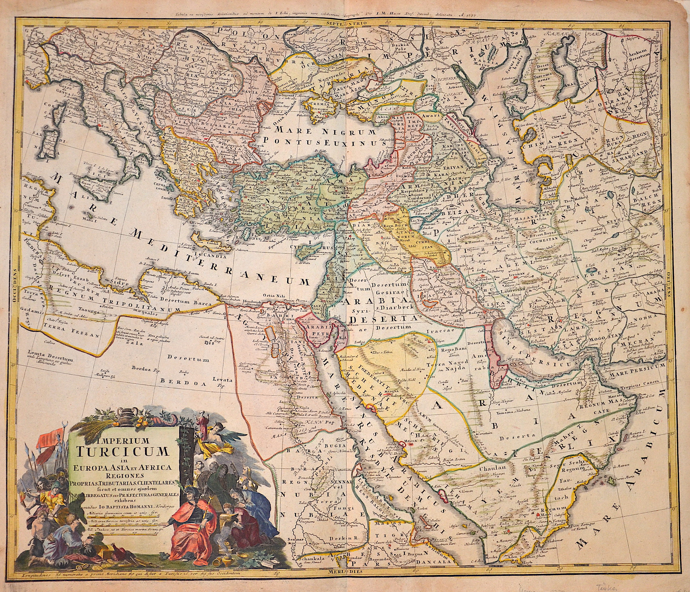 Homann  Imperium Turcicum in Europa, Asia et Africa regiones……