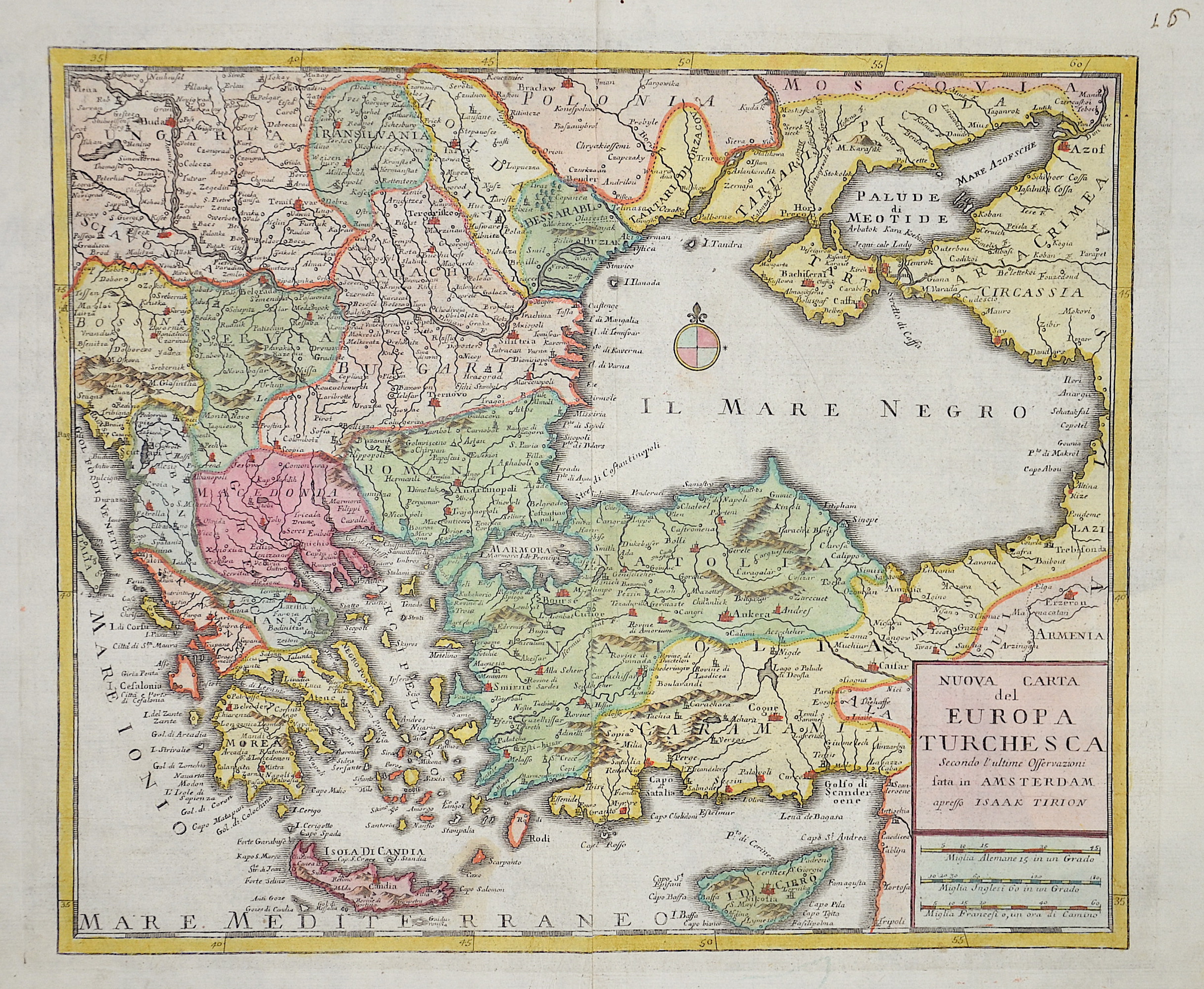 Tirion  Nuova Carta del Europa Turchescan secondo l´ultime Offervazioni….