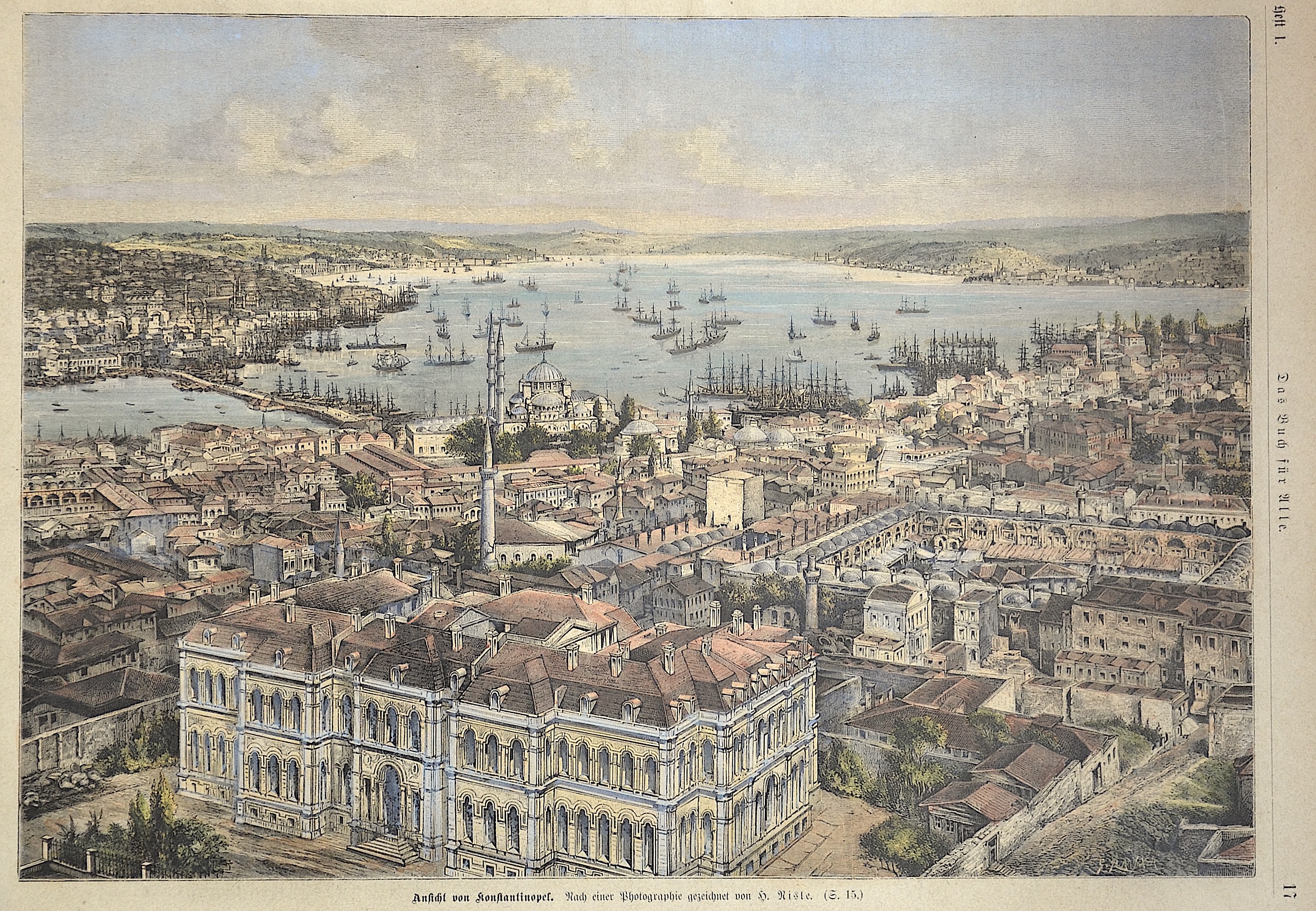 Nisle  Ansicht von Konstantinopel. Nach einer Photographie gezeichnet von H. Nisle.