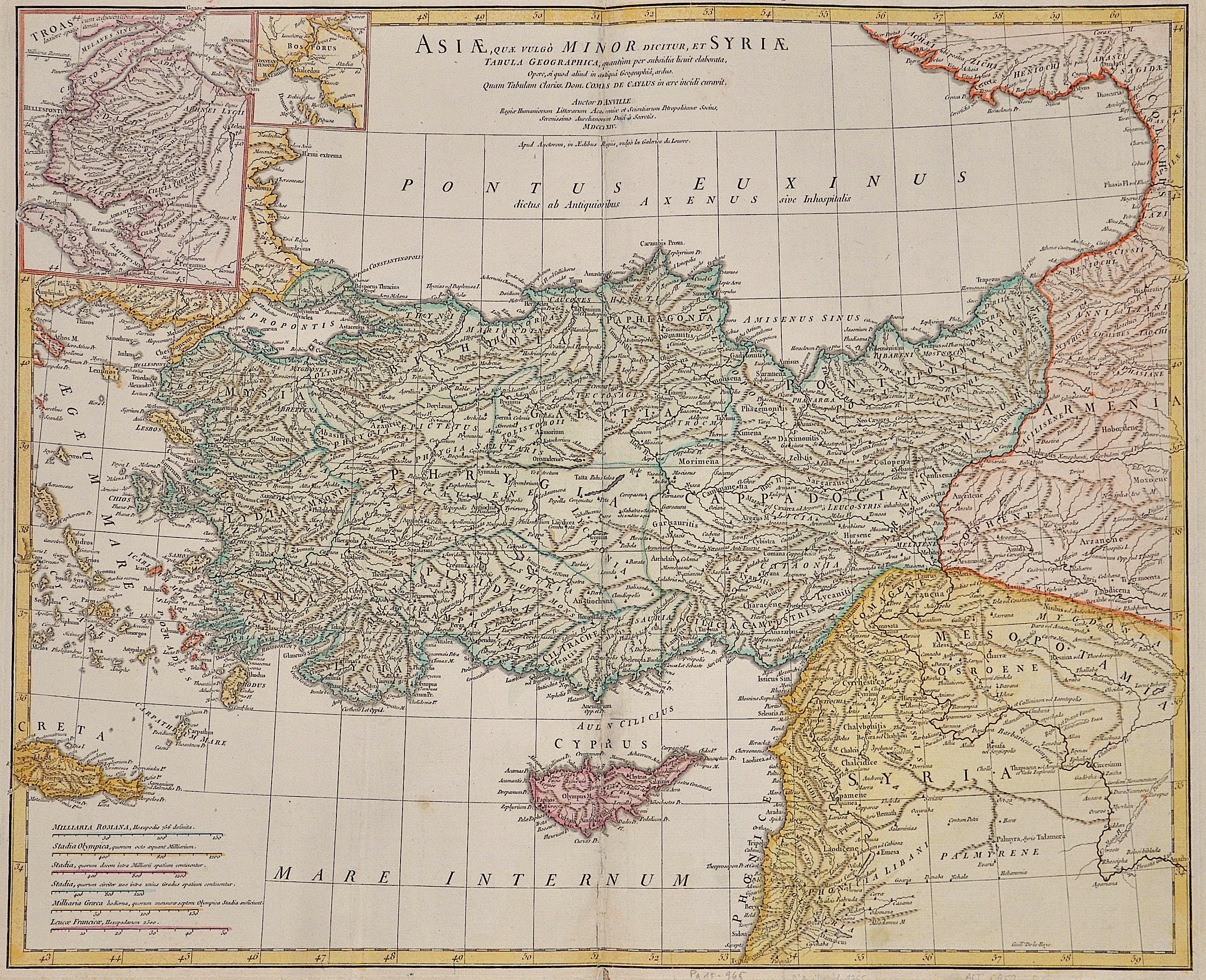 Anville´d  Asiae, quae vulgo Minor dicitur, et Syriae Tabula Geographica,..