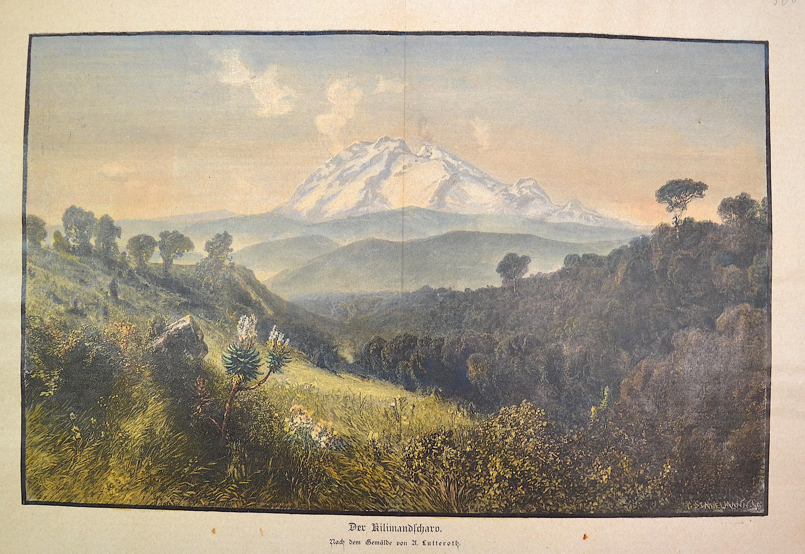 Stadelmann/ Lutteroth  Der Kilimandscharo. Nach dem Gemälde von A. Lutteroth.