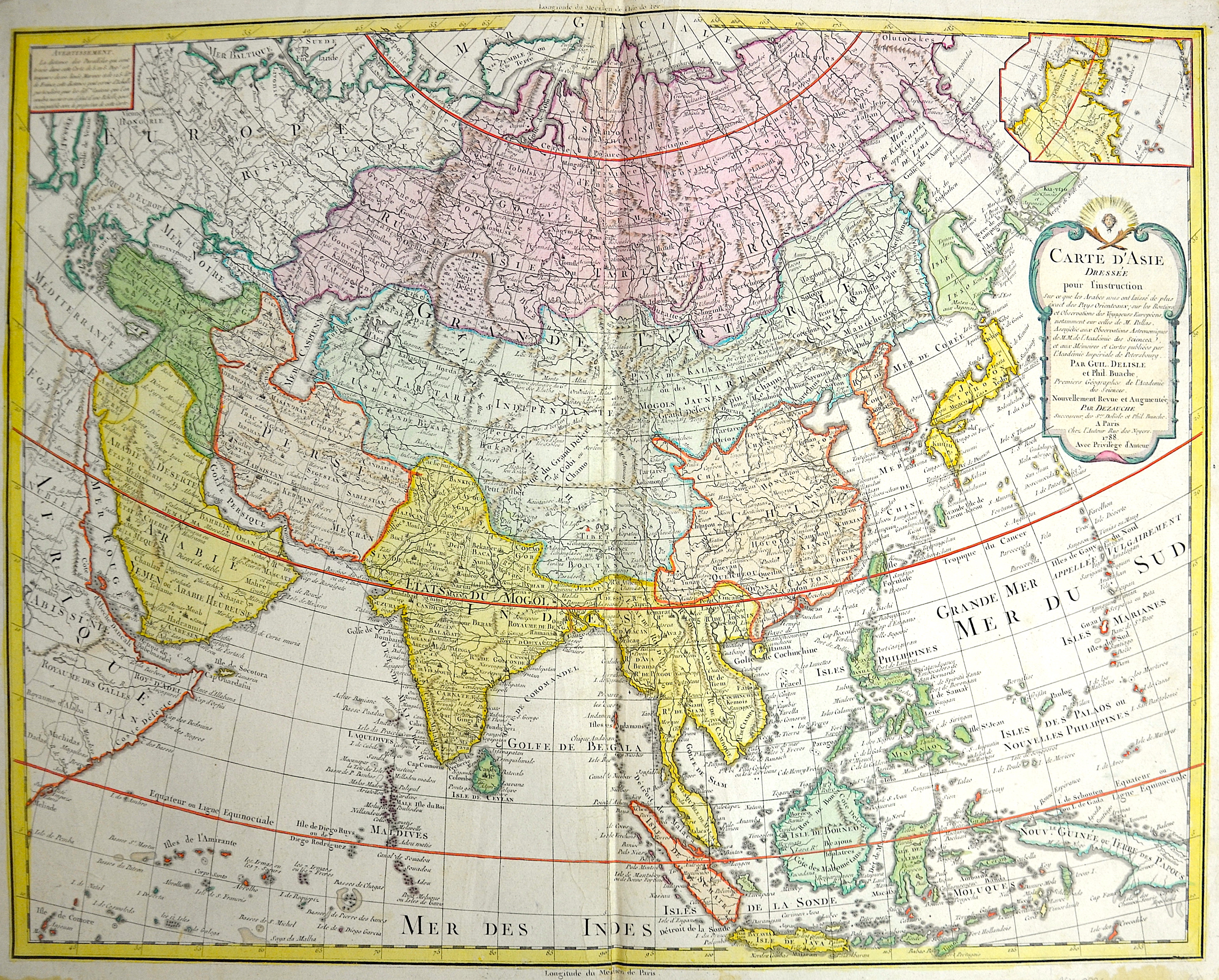 Dezauche/de l´Isle, J.C. / Guillaume Carte d‘ Asie dressee pour l’instruction…