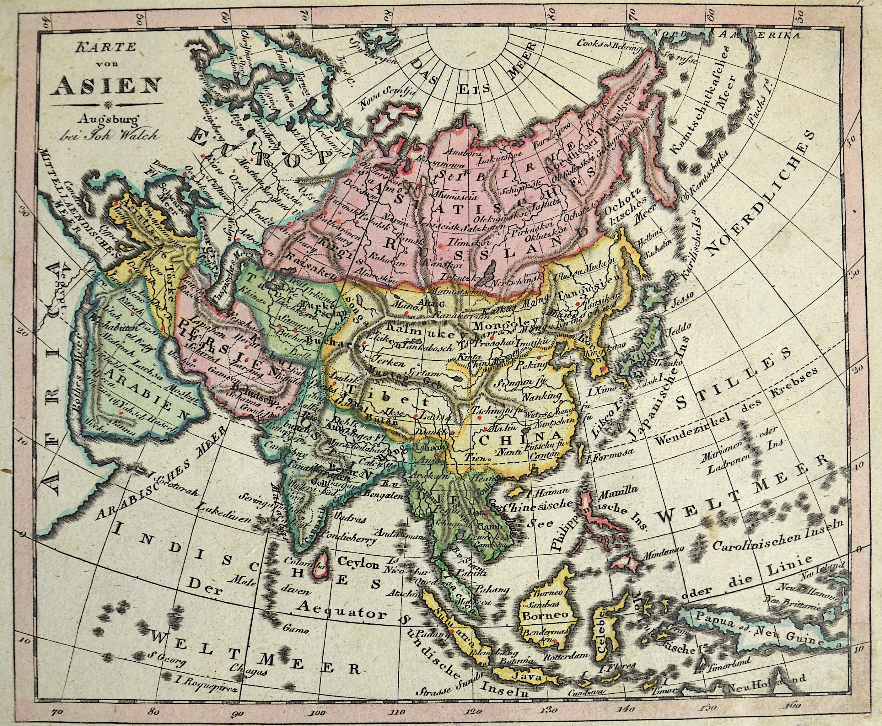 Walch Johann Karte von Asien