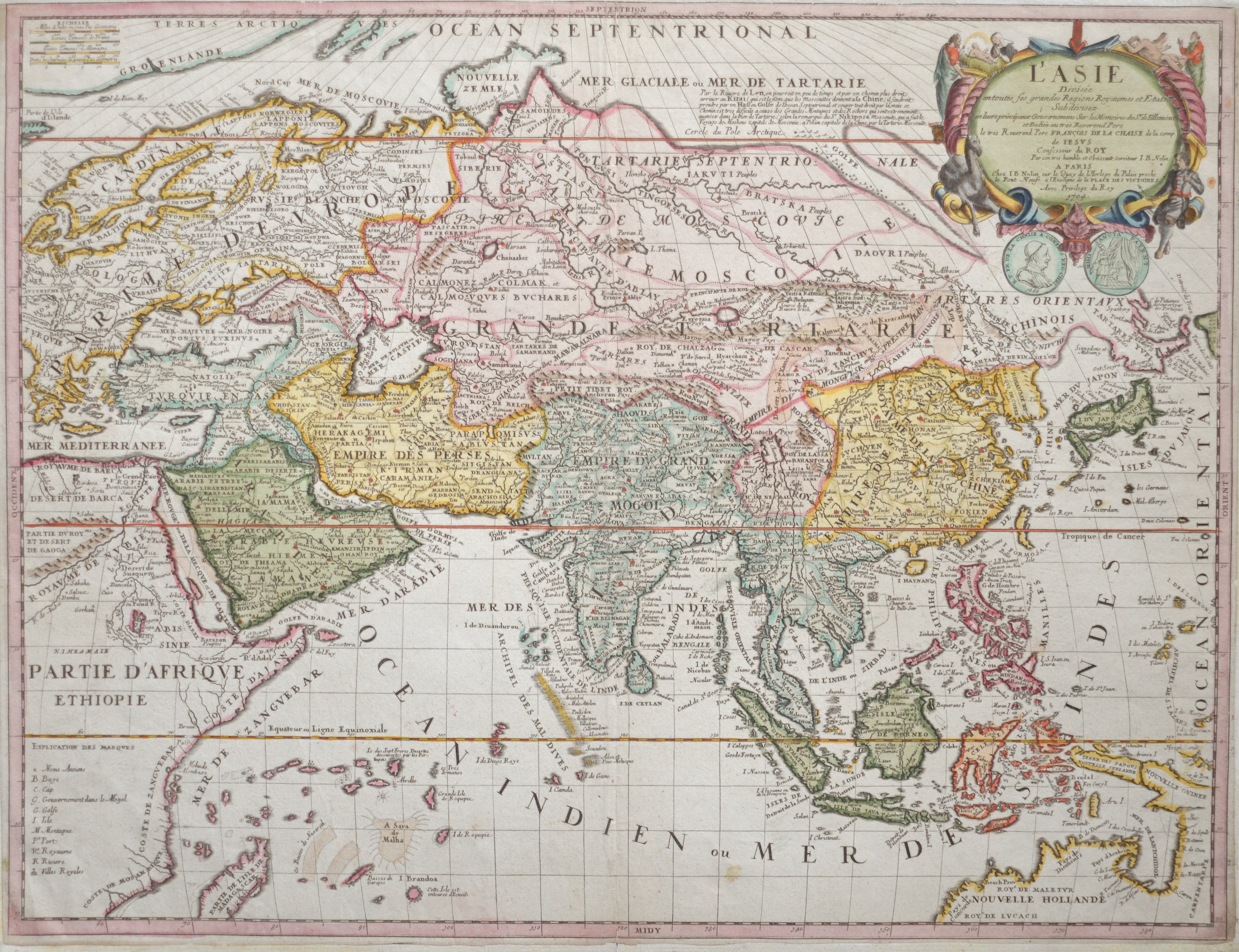 Nolin Jean Baptiste L’Asie Divisée entoutes ses grandes Regions Royaumes et Etats.