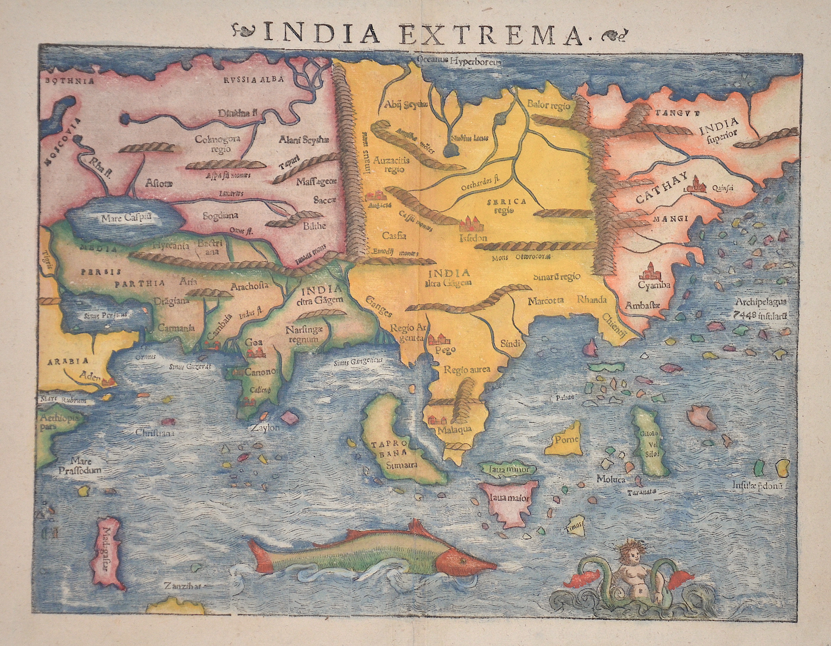 Münster Sebastian Die Länder Asie nach ihrer gelegenheit biß in India/werden in dieser Tafel verzeichnet