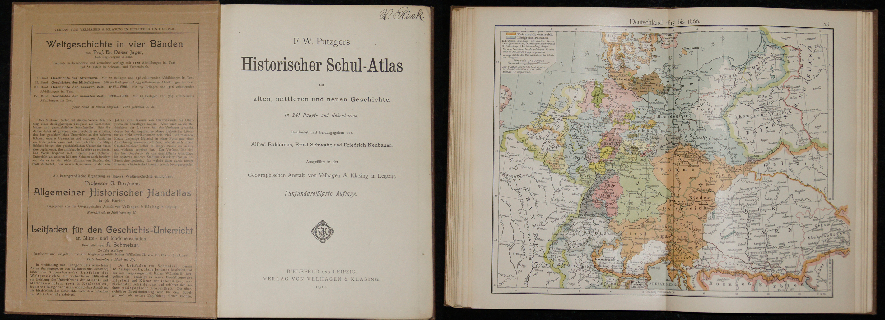 Velhagen & Klasing  F. W. Putzgers Historischer Schul-Atlas  zur alten, mittleren und neuen Geschichte in 241 Haupt – und Nebenkarten.