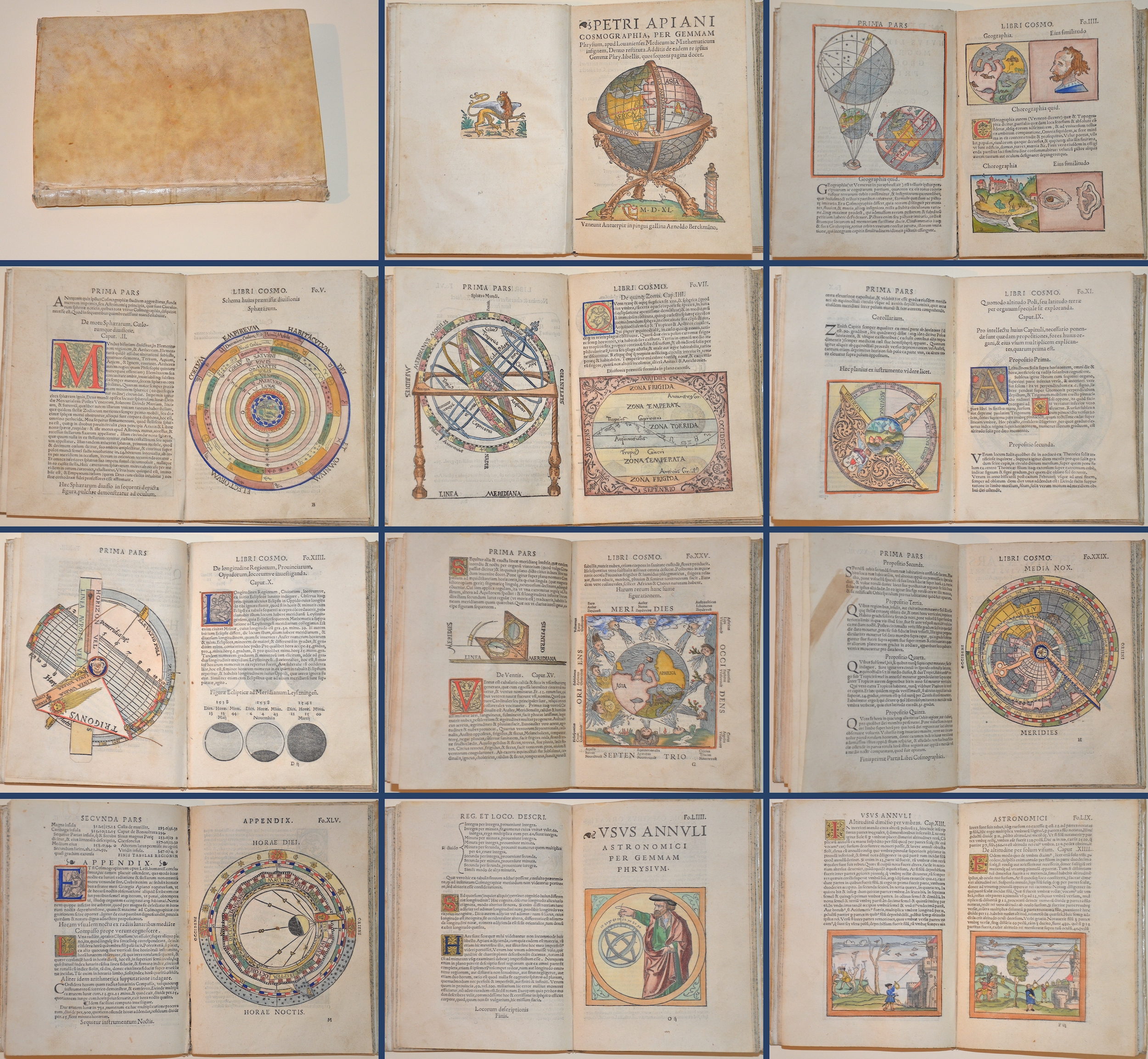 Apian  Petri Apiani Cosmographia, per Gemmam Phrysium, apud Louanienses Medicum ac Mathematicum insignem, restituta.