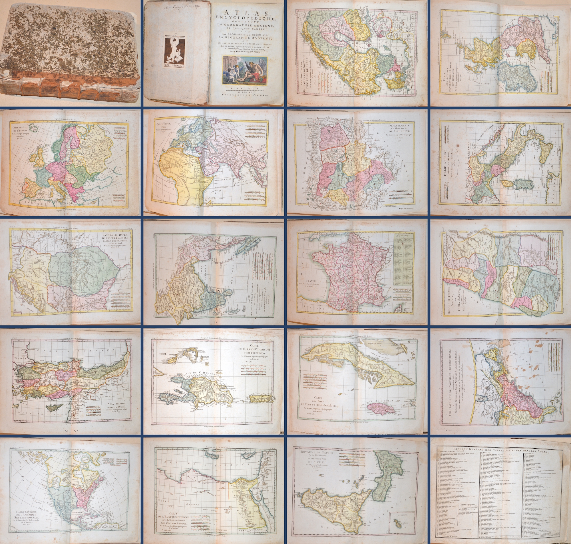 Bonne Rigobert Atlas Encyclopedique, Contenant la Geographie anciene, et quelques cartes sur la Geographie du moyen age, la Geographie Moderne, et..