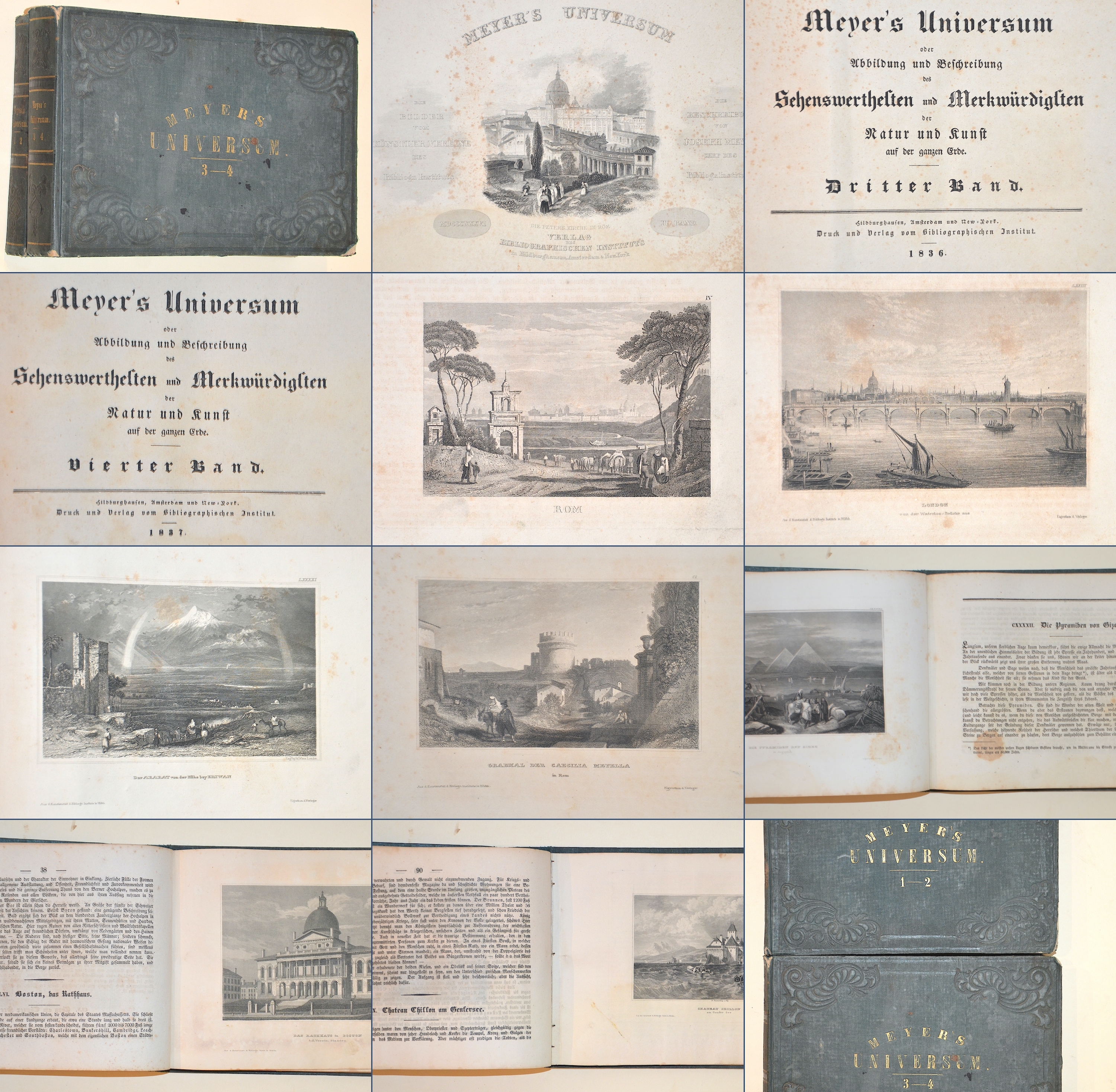 Kunstanstalt Hildburghausen Meyer’s Universum oder Abbildung und Beschreibung des Sehenswerthesten und Merkwürdigsten der Natur und Kunst auf der ganzen Erde. Band 1-2, 3-4